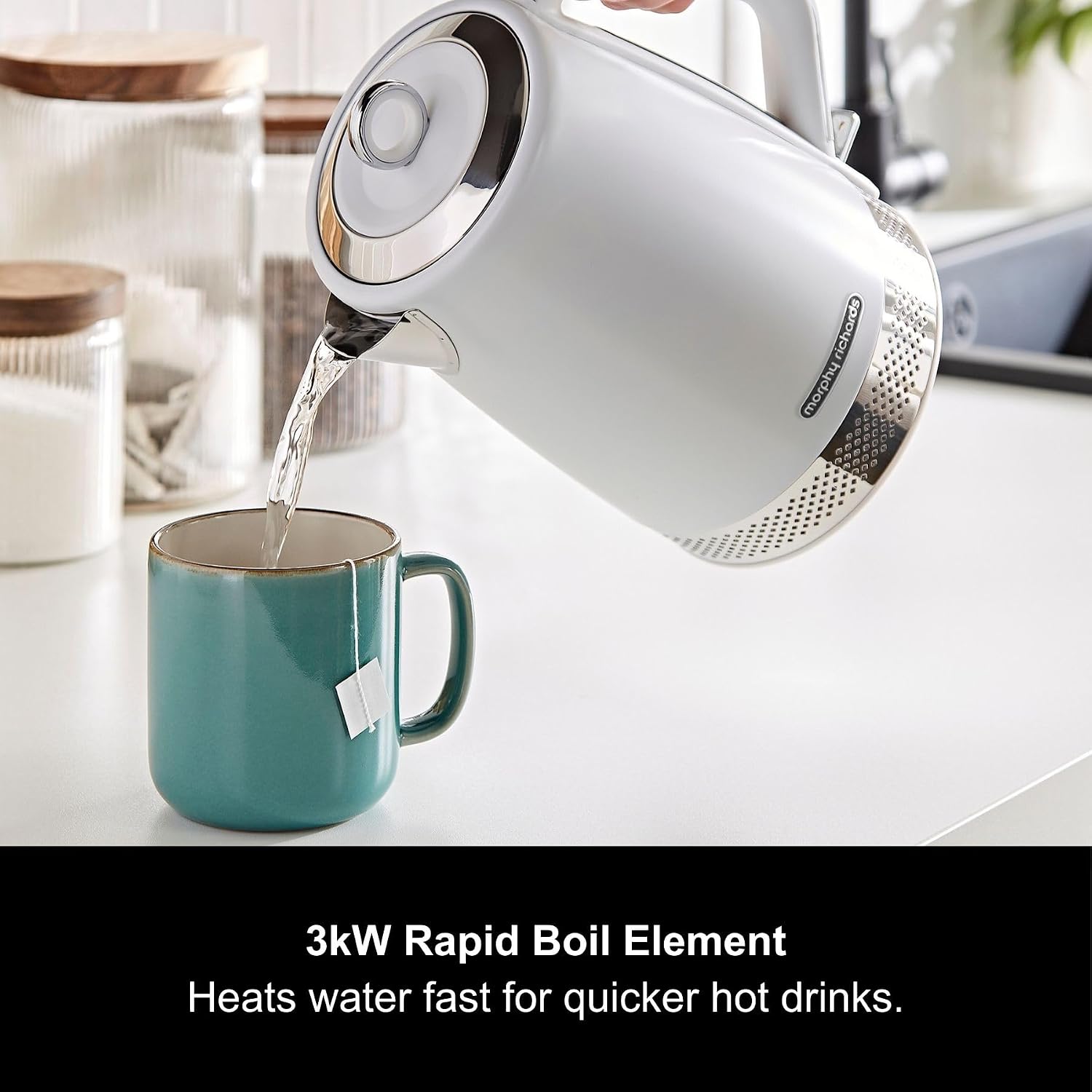 Thumbnail 2 de Morphy Richards Illumination 1.7L Jug Kettle (108021) with blue light, rapid boil & anti-limescale filter