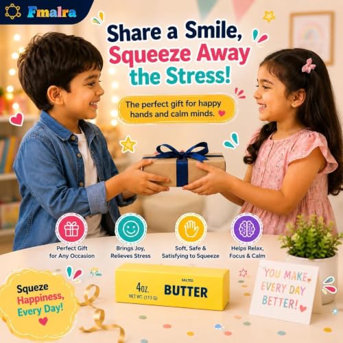 Detalle de SIMENTY Butter Quetschspielzeug – 2er Pack Butter Squishy Stressbälle