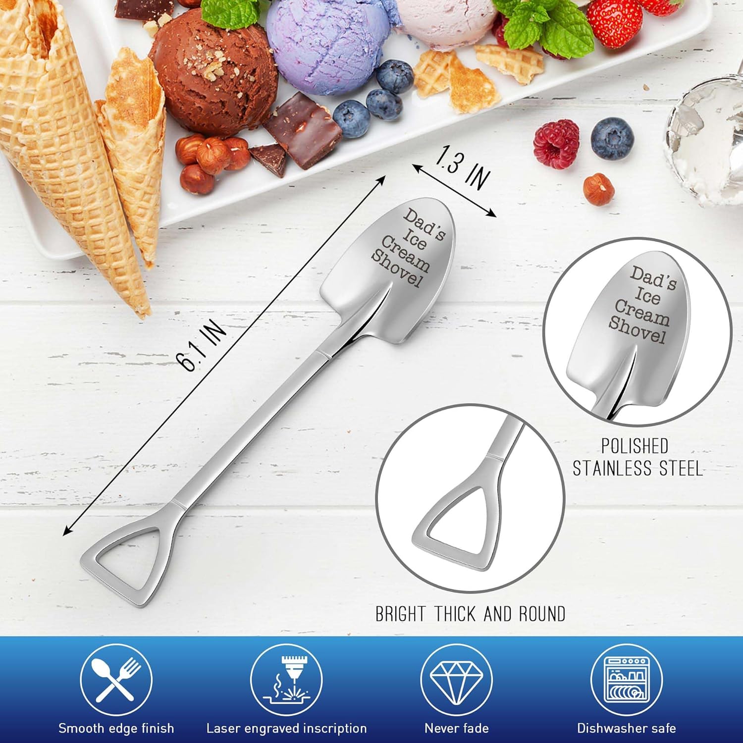 Detalle de Dad's Ice Cream Shovel: A Funny, Practical Gift for Dad, Grandpa, or Father-in-Law