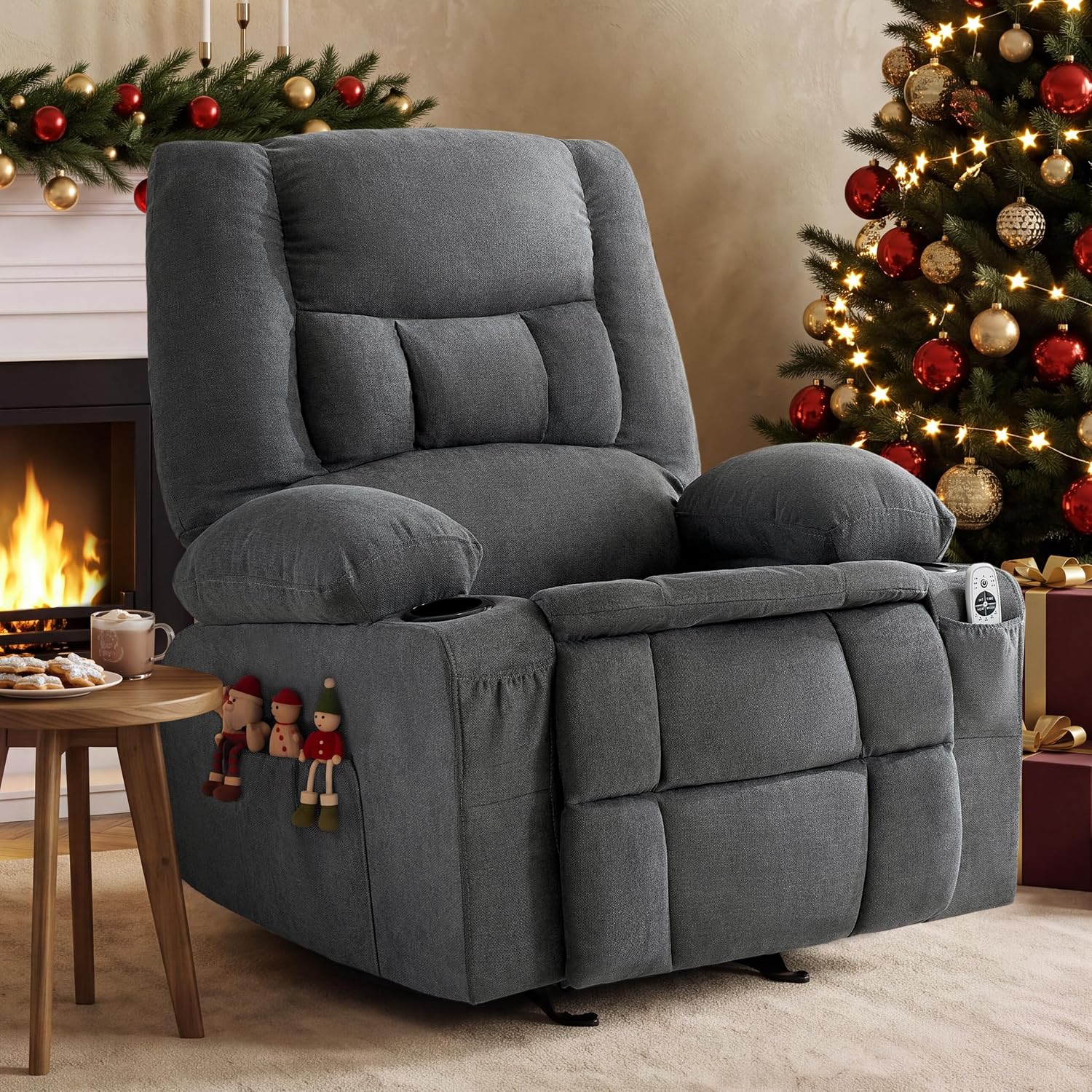 Detalle de Rocker Recliner Chair, Gray