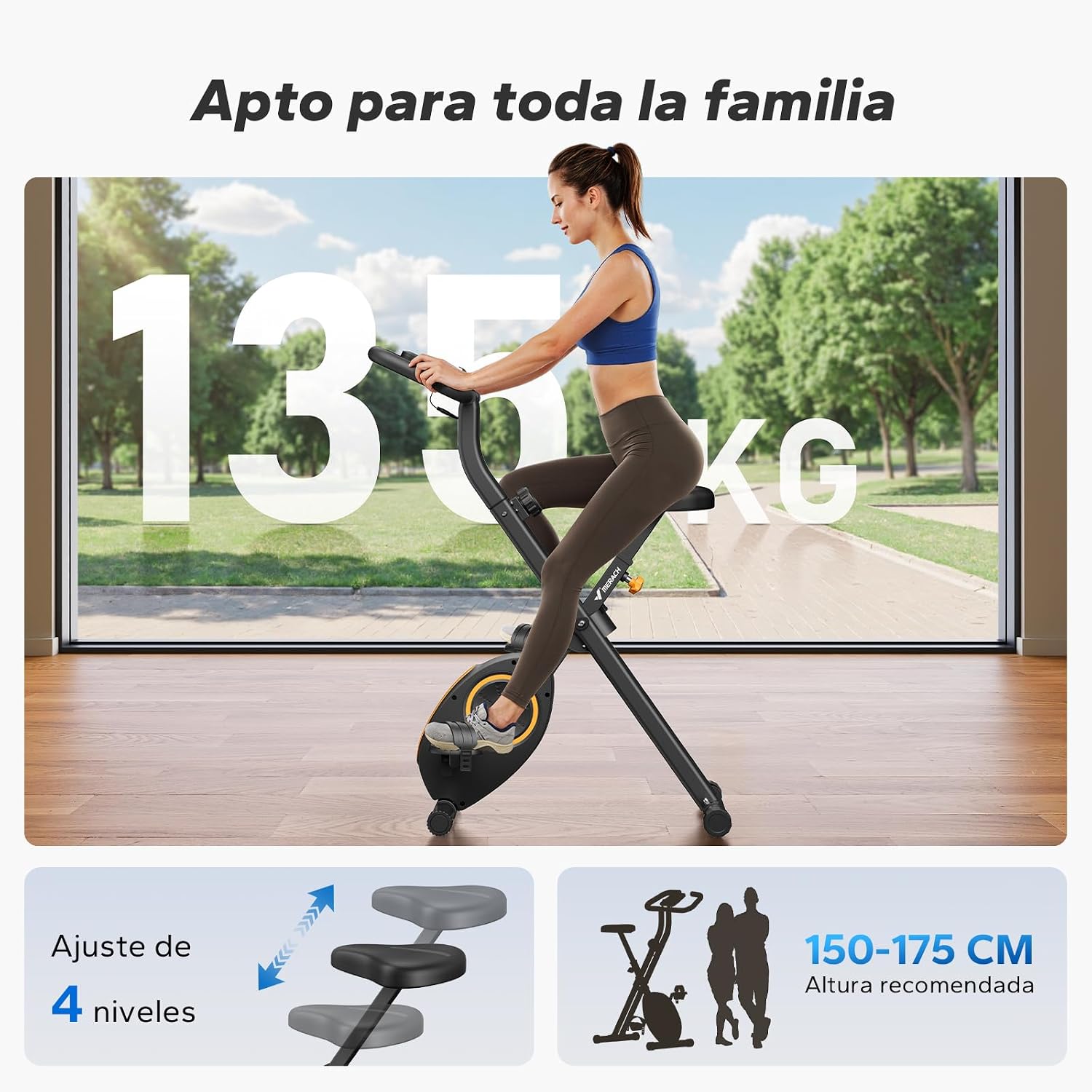 Thumbnail 6 de MERACH Bicicleta Estática Plegable 135 kg