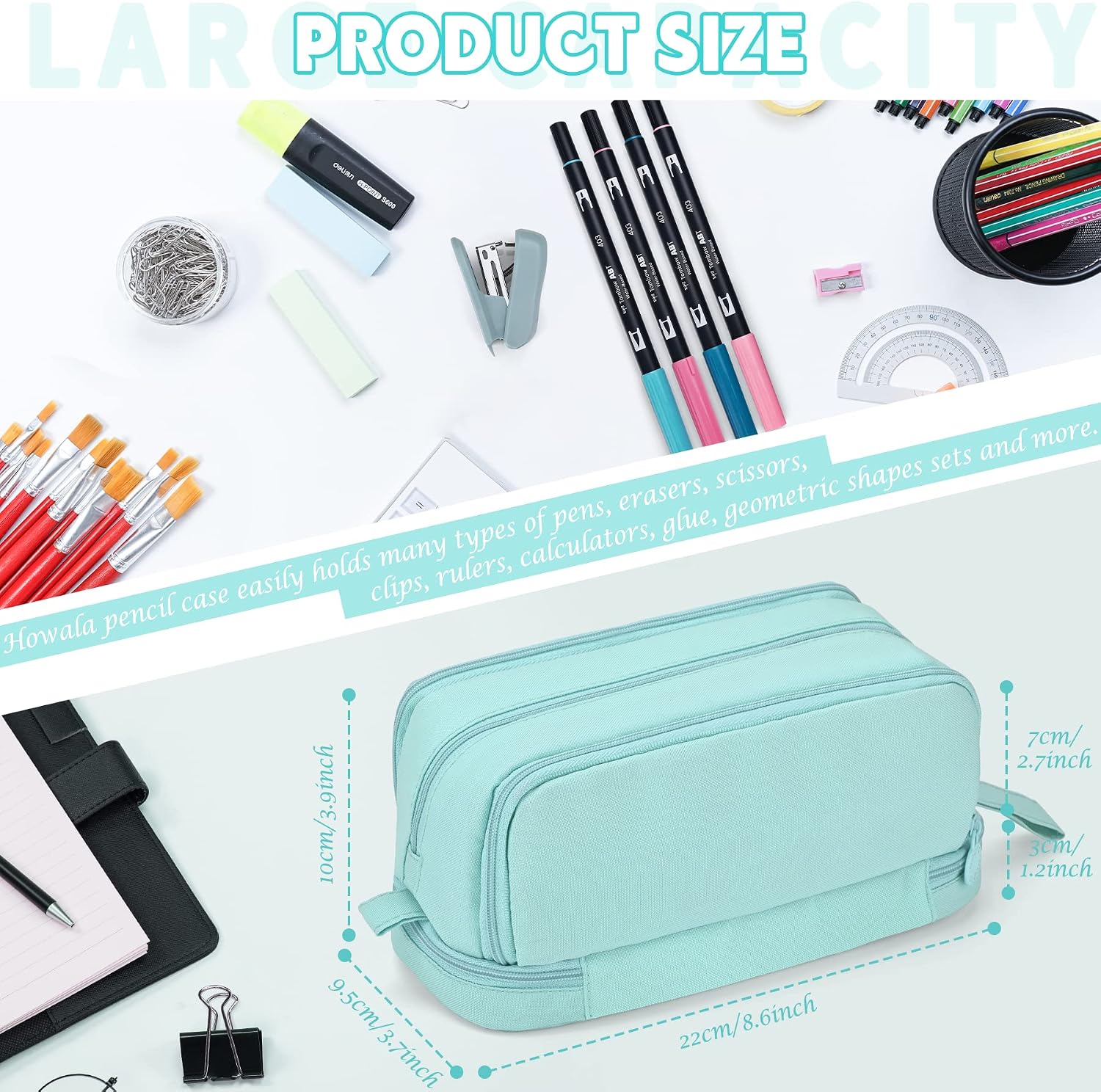 Detalle 2 de Howala Large Capacity Pencil Case