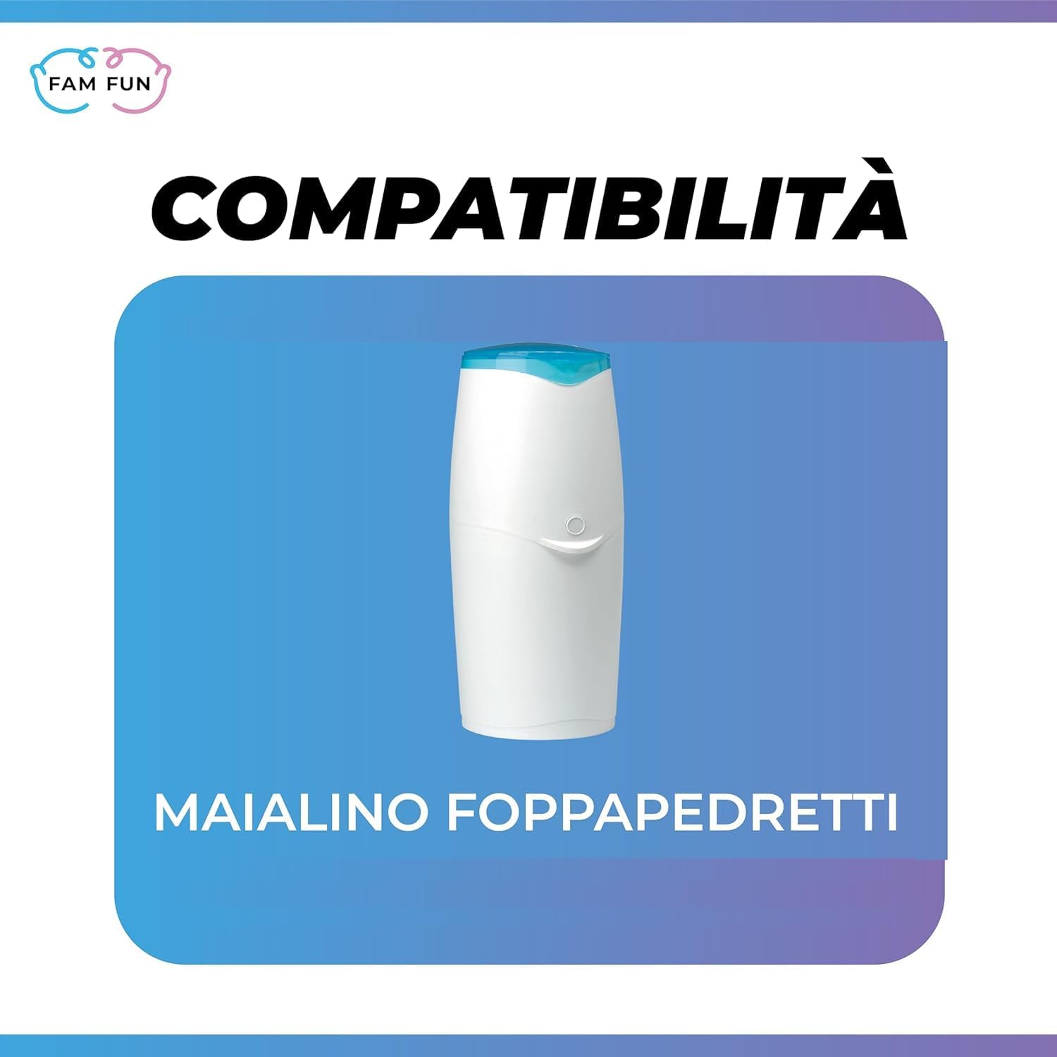 Thumbnail 2 de Fam Fun – 5 ricariche profumate compatibili con contenitori per pannolini Maialino, Foppapedretti, AngelCare e altri (extra lunghe)