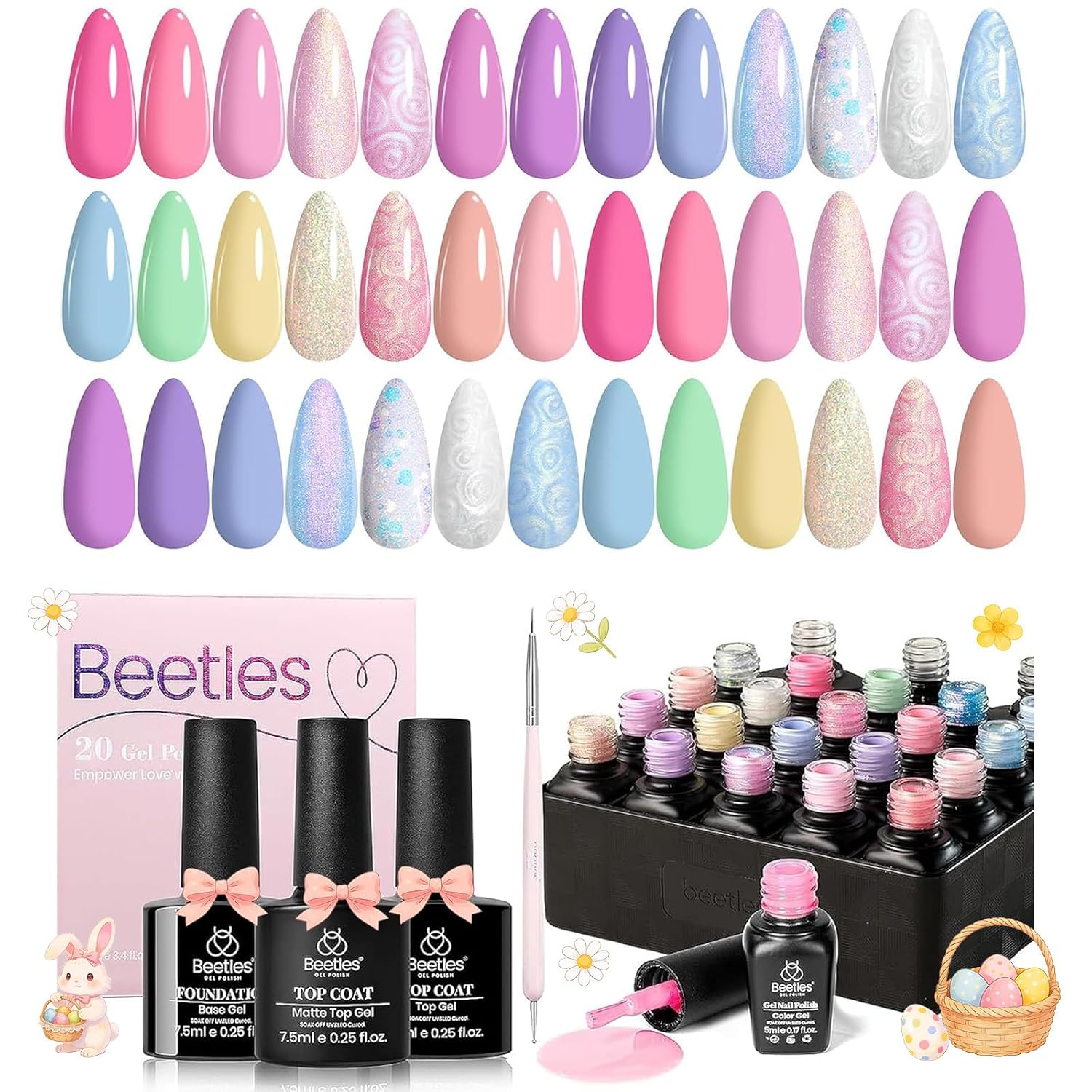 Thumbnail 6 de beetles 85 Pcs Gel Nail Polish Kit with UV Light