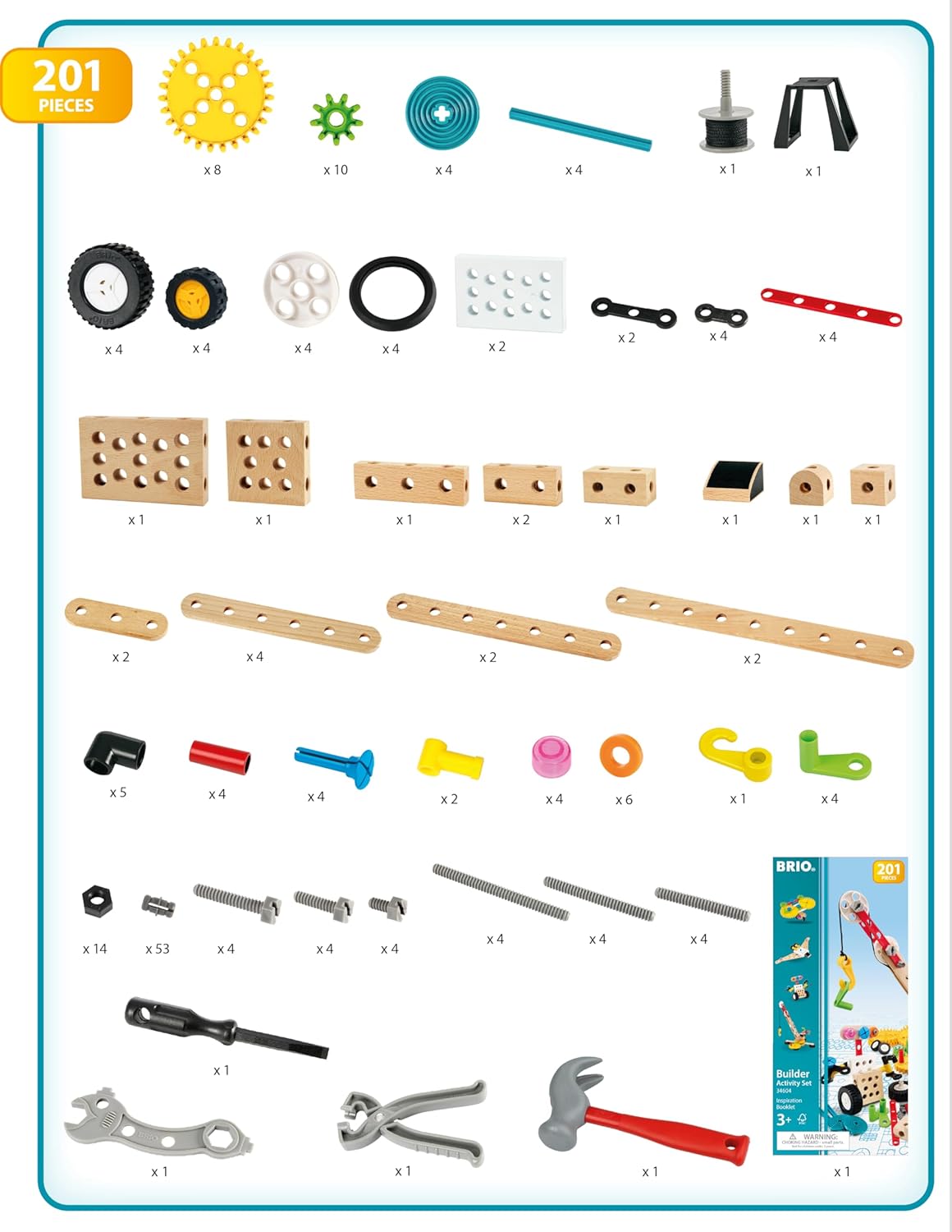 Detalle de BRIO Builder 34604 Kindergartenset – rollenspiel- & konstruktionsfreundliches Bau-Set ab 3 Jahren