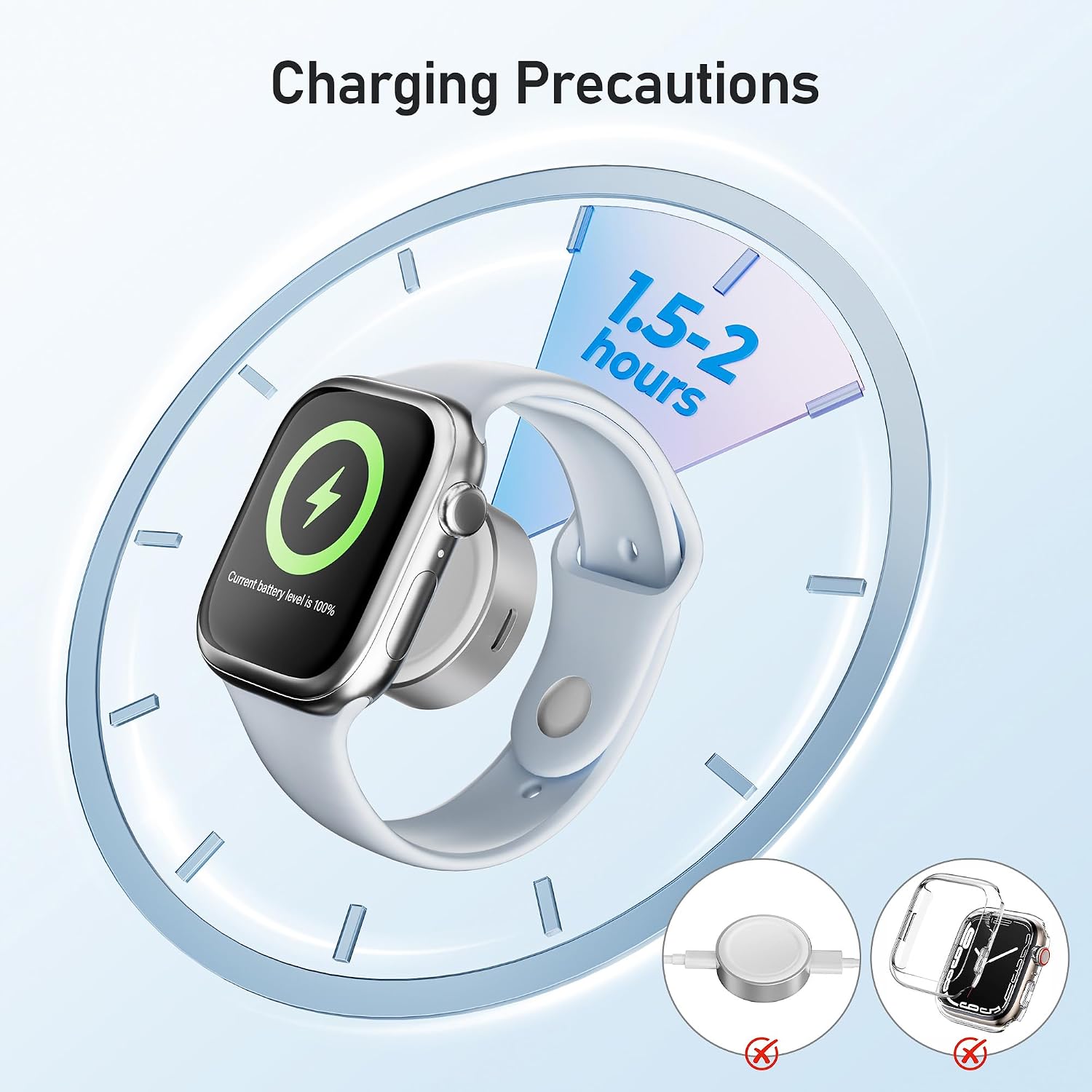 Detalle de Elebase for Apple Watch 11 Charger (5W) – USB-C magnetic wireless charging adapter