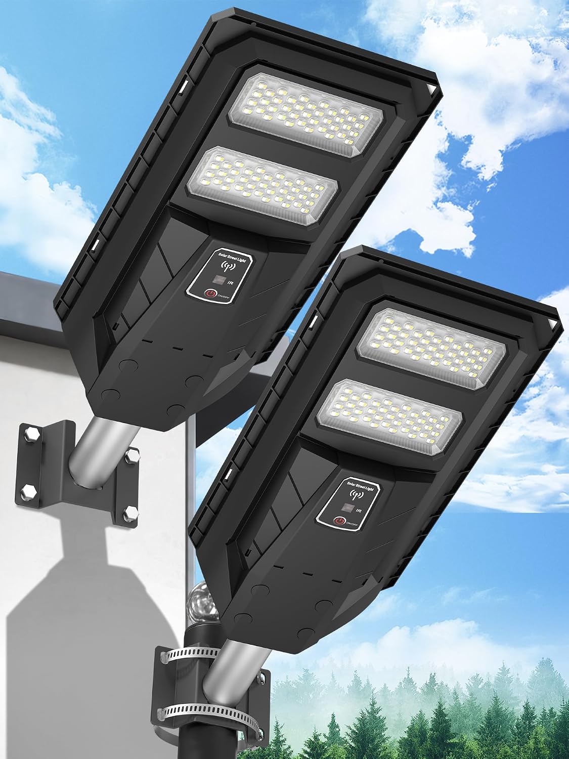 Detalle de Ofuray Lampione Solare Led Esterno (OLT-2Pack) con Pannello Solare, IP67, 3 Temperature di Colore