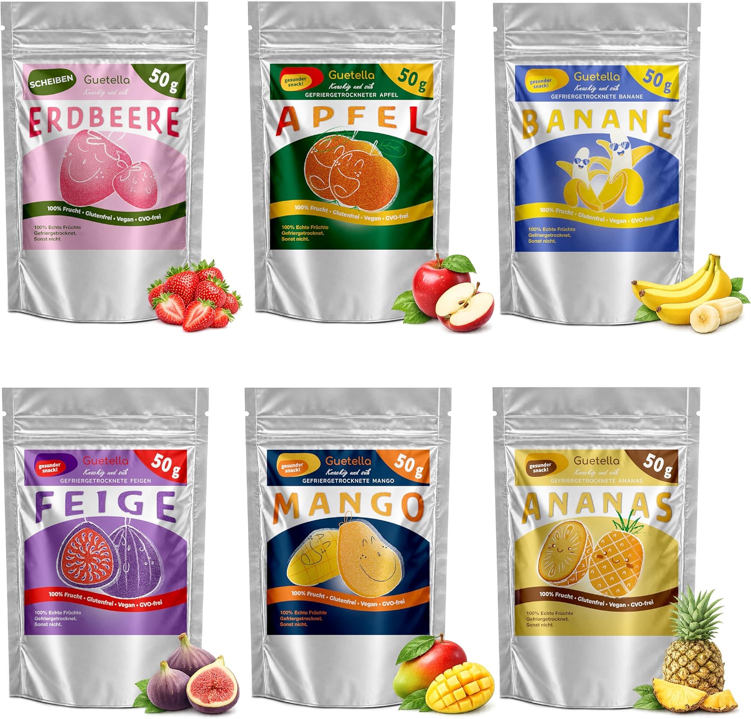 Thumbnail 6 de Gefriergetrocknete Früchte Set – 150 g, Fruchtmix – 100% Frucht ohne Zusatzstoffe, knusprig vegan