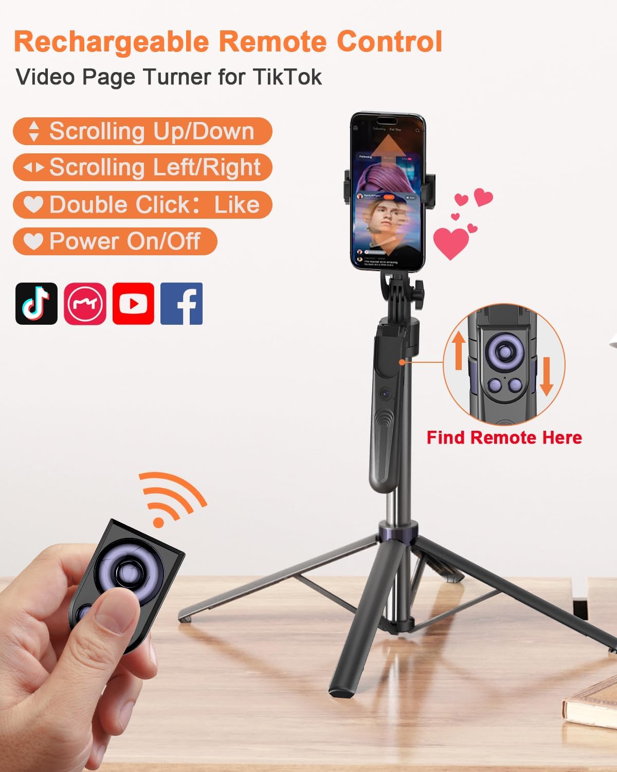 Detalle de Yeaki 71” Auto Face Tracking Tripod for iPhone
