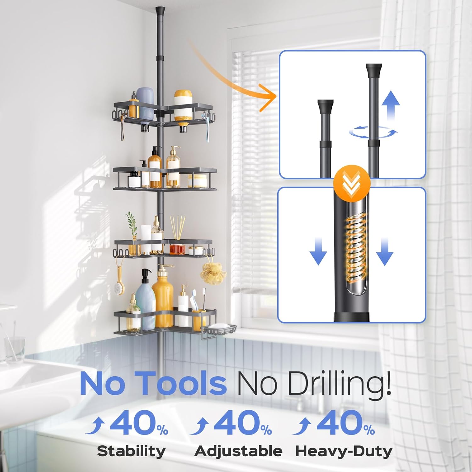 Detalle 2 de HAMITOR Shower Caddy 47-123 Inch