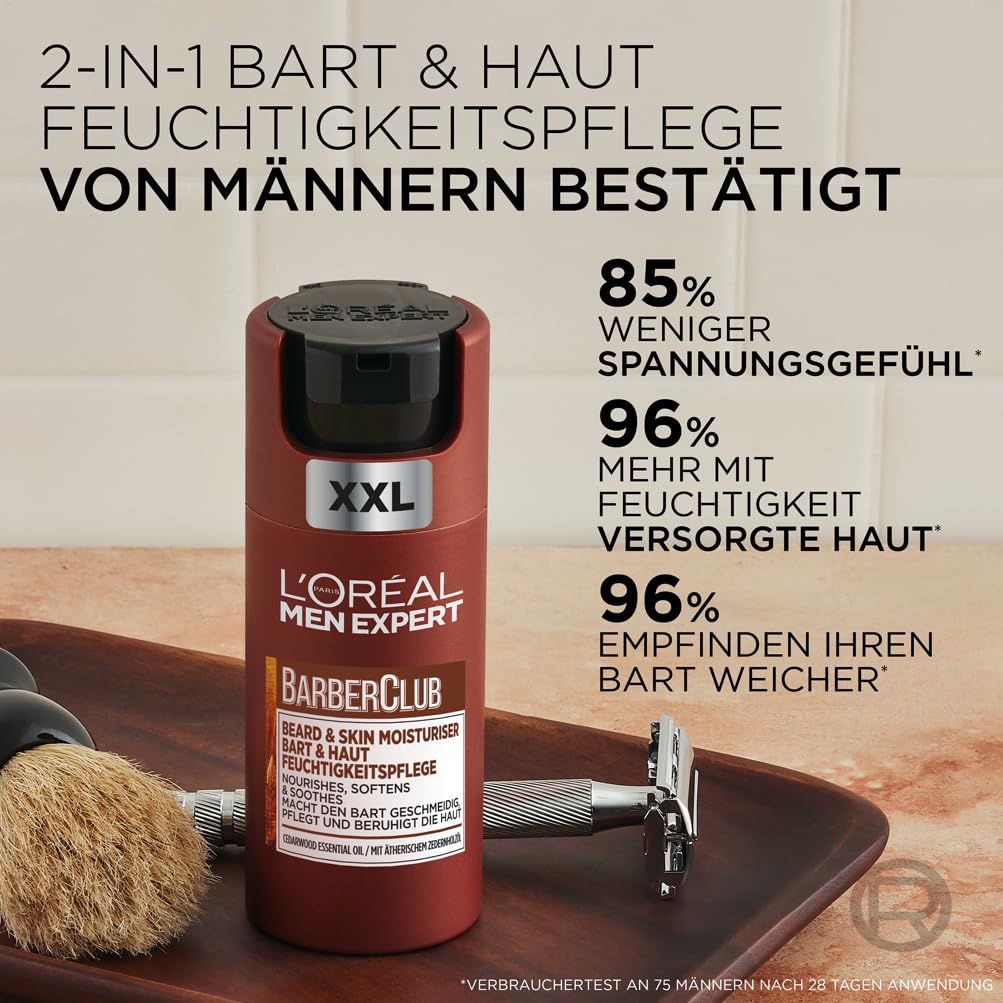 Detalle 2 de L'Oréal Men Expert Barber Club XXL Feuchtigkeitspflege für Bart und Haut – 100 ml