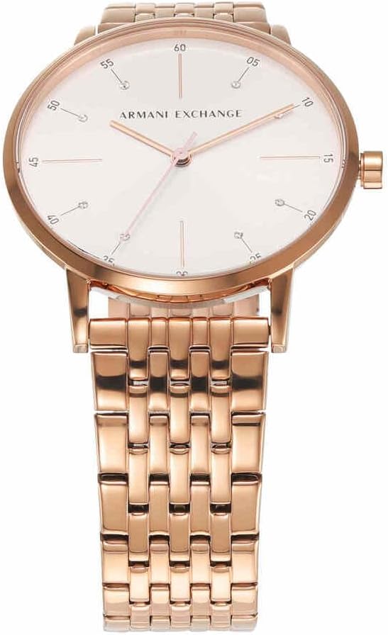Detalle de Armani Exchange Orologio da donna con cassa 36 mm e cinturino in acciaio, movimento quarzo a tre lancette