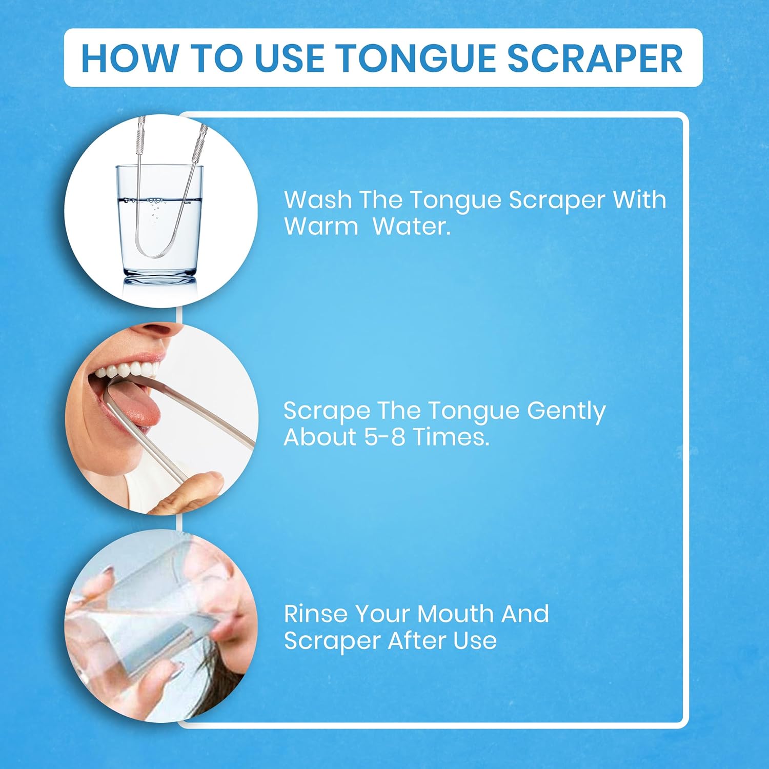Detalle 2 de HOKIN Tongue Scraper 2pcs stainless steel