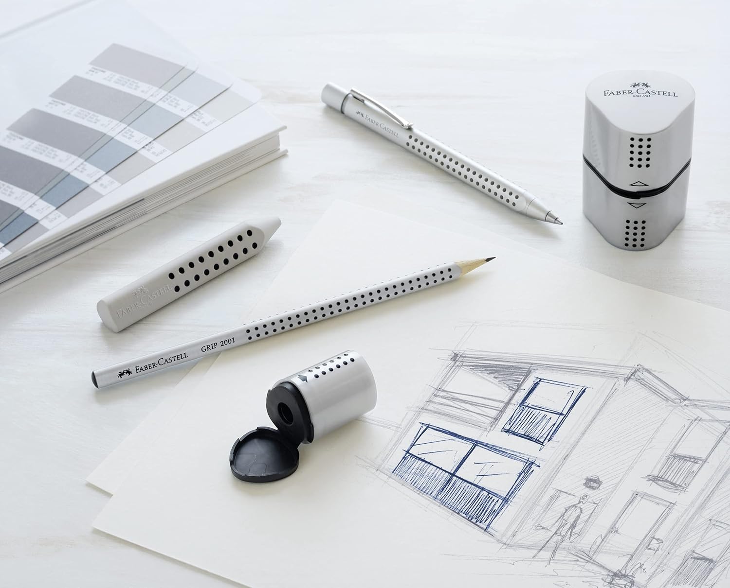 Thumbnail 2 de Faber-Castell 187100 Grip 2001 - Gomas triangulares gris ✏️