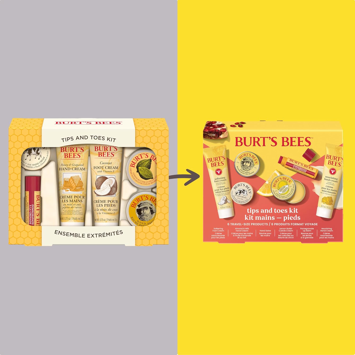 Detalle de Burt's Bees Tips and Toes Kit 6-piece travel set