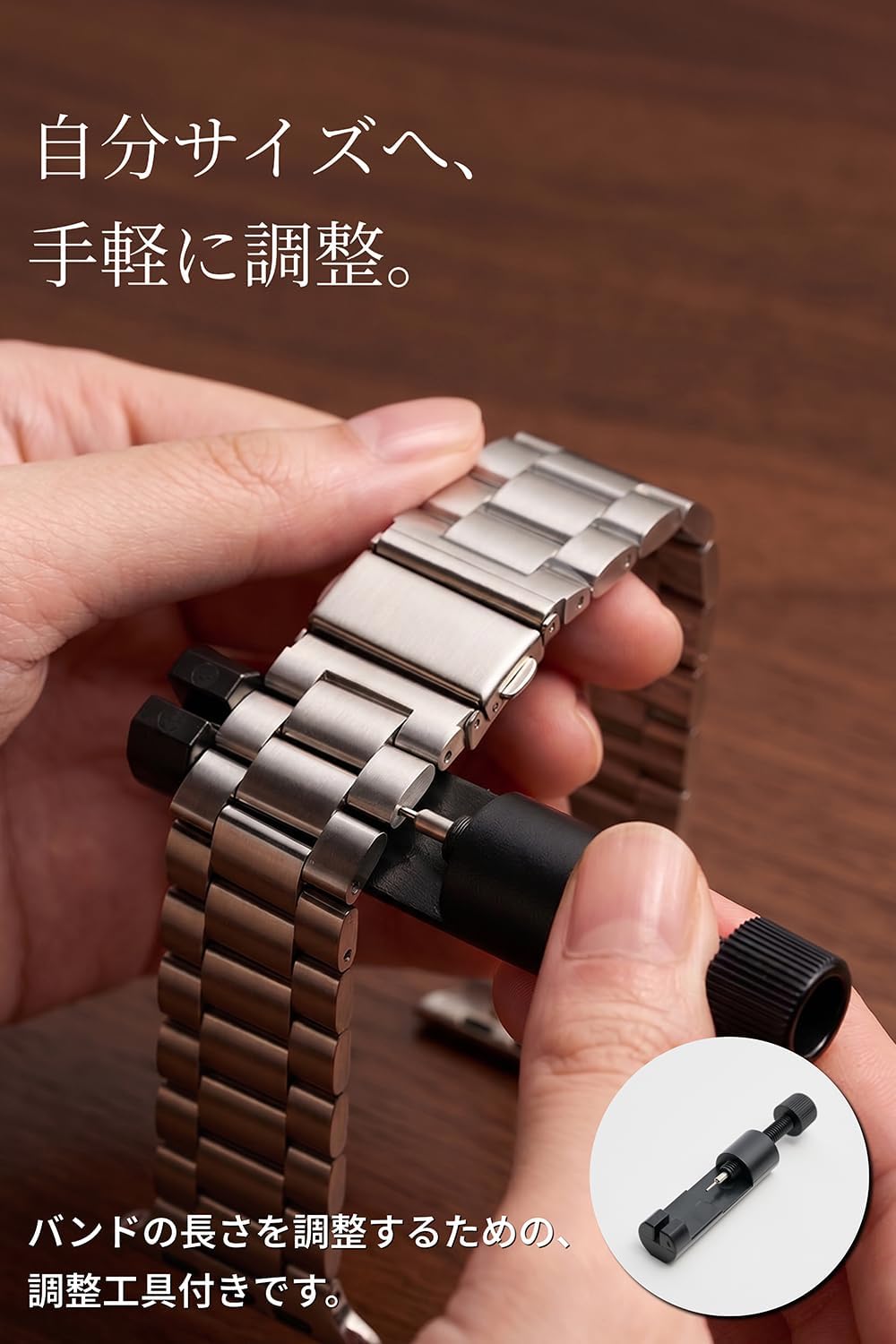 Detalle 1 de エレコム AWW25ABDSS3SV Apple Watch用ステンレスバンド 3連タイプ・シルバー