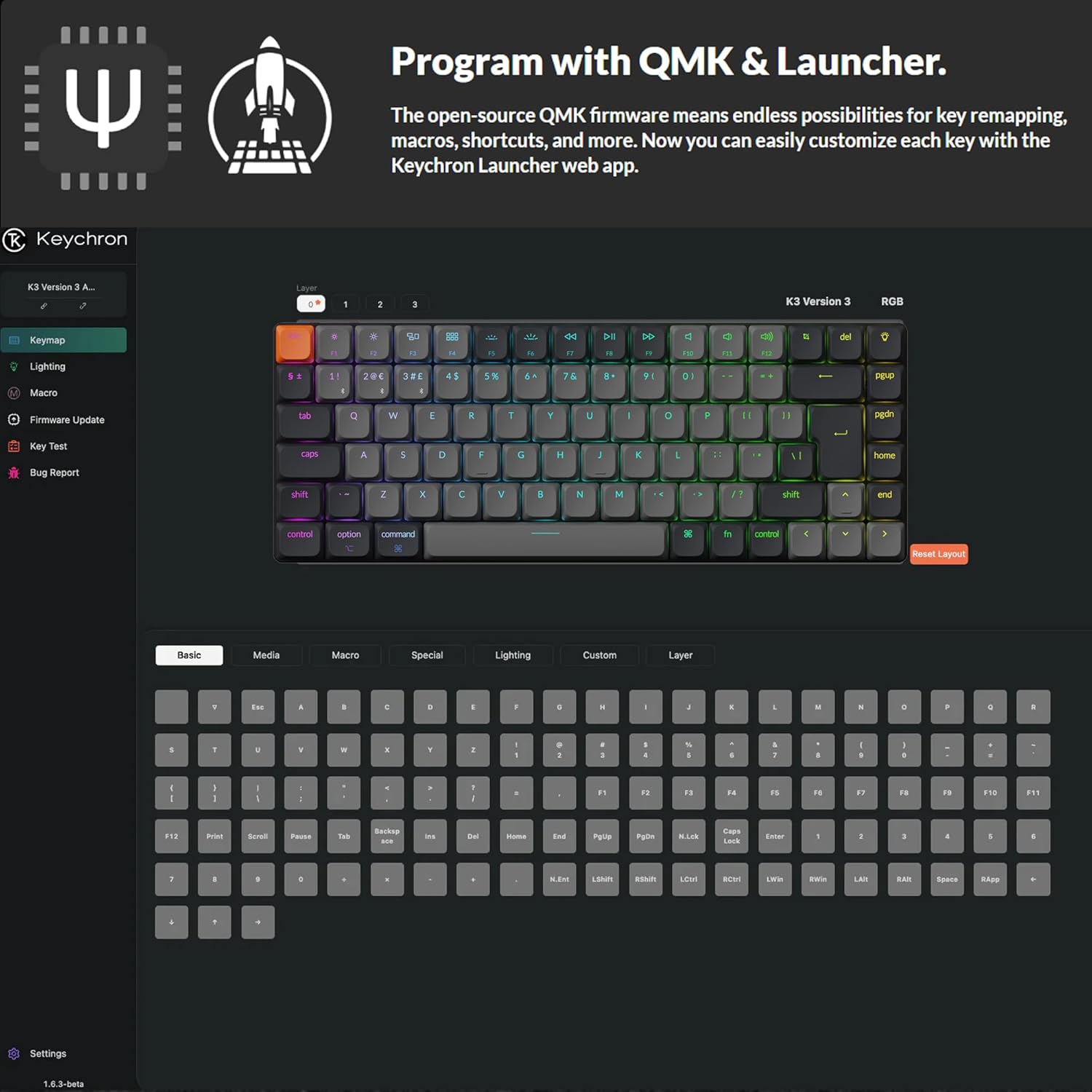 Thumbnail 2 de Keychron K3 QMK Ultra-Slim Wireless Keyboard (UK Layout) – Version 3