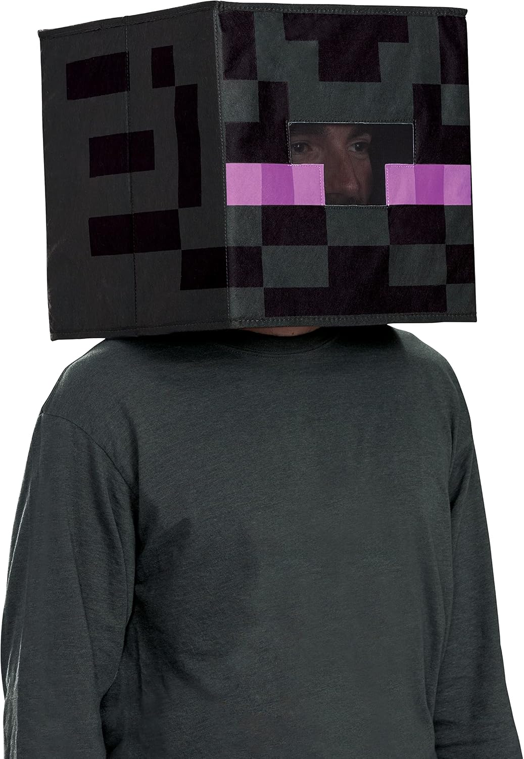 Thumbnail 1 de Disguise マインクラフト エンダーマン ブロックヘッド｜ピクセル柄・ヘッドバンド付き