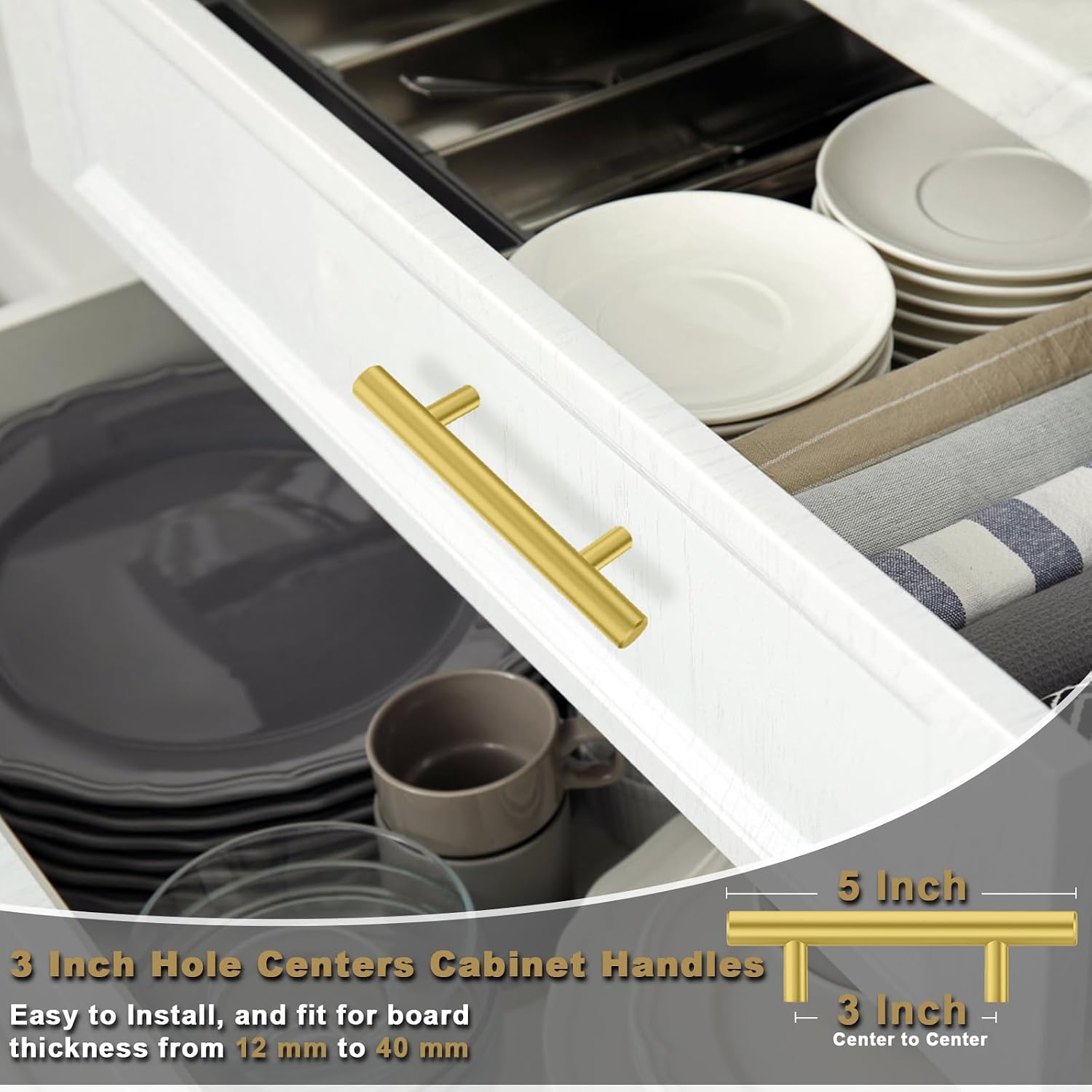 Detalle 2 de Estmoon Cabinet Pulls, 3-Inch Hole Centers