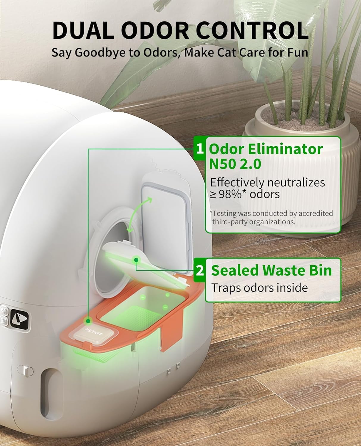 Detalle de PETKIT PURA MAX 2 76L automatic cat litter tray