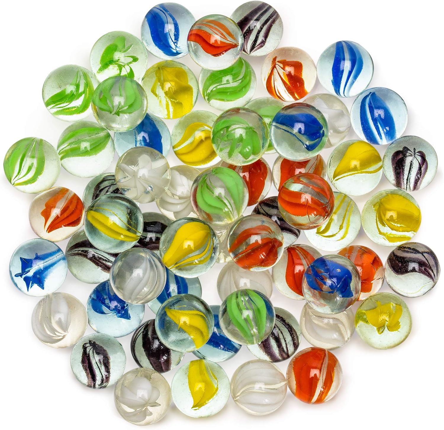 Thumbnail 6 de Yellow Mountain Imports 60 Pieces Translucent Glass Marbles with Petal Design – 16mm