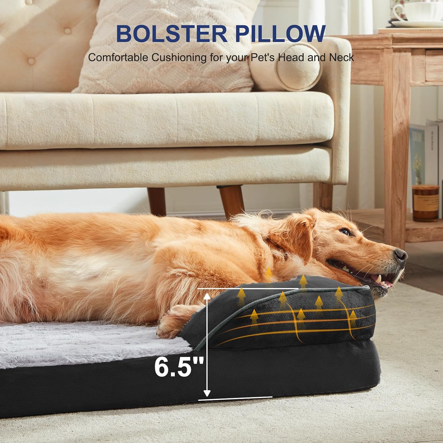 Detalle de FURTIME Orthopedic Dog Bed, 35" x 26" x 6.5