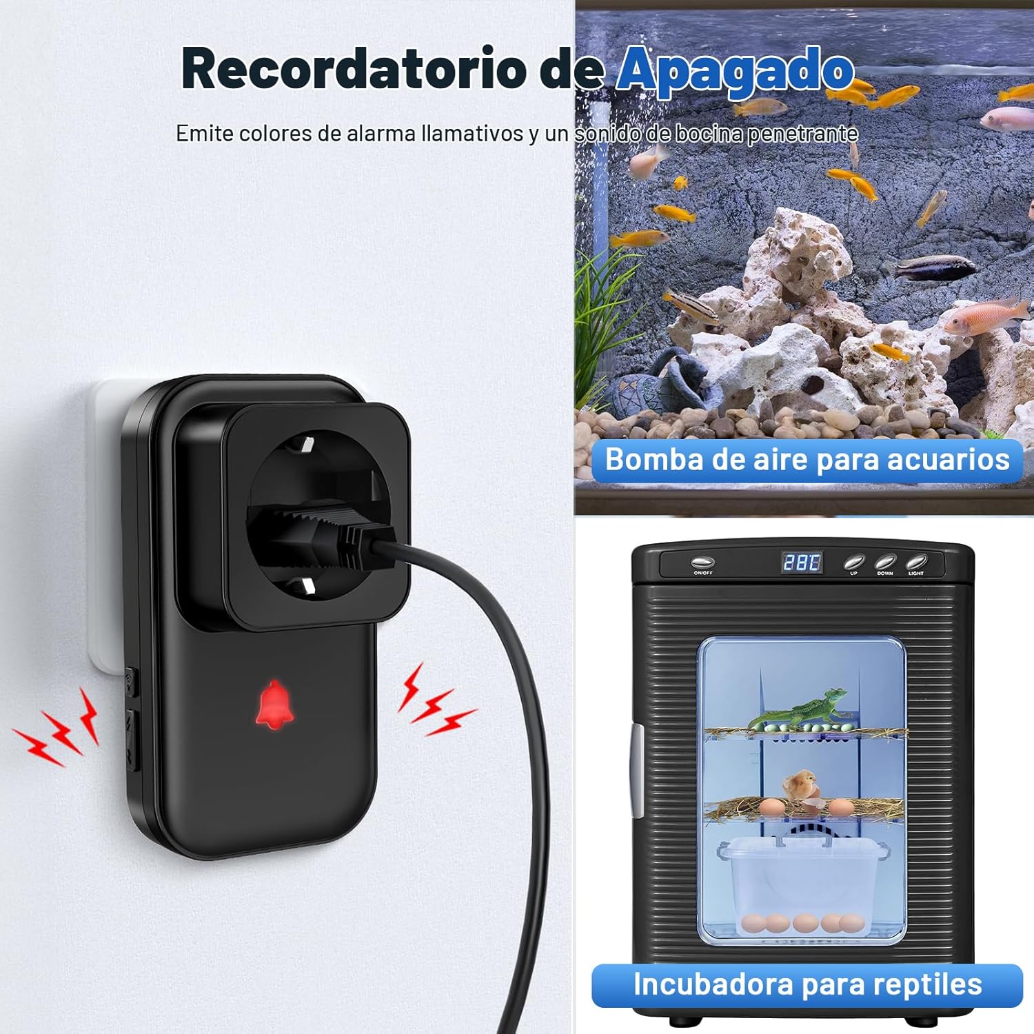 Thumbnail 4 de COTINSE 2Pack rilevatori di allarme per interruzione di corrente con LED e regolazione volume/suonerie (0–110 dB)