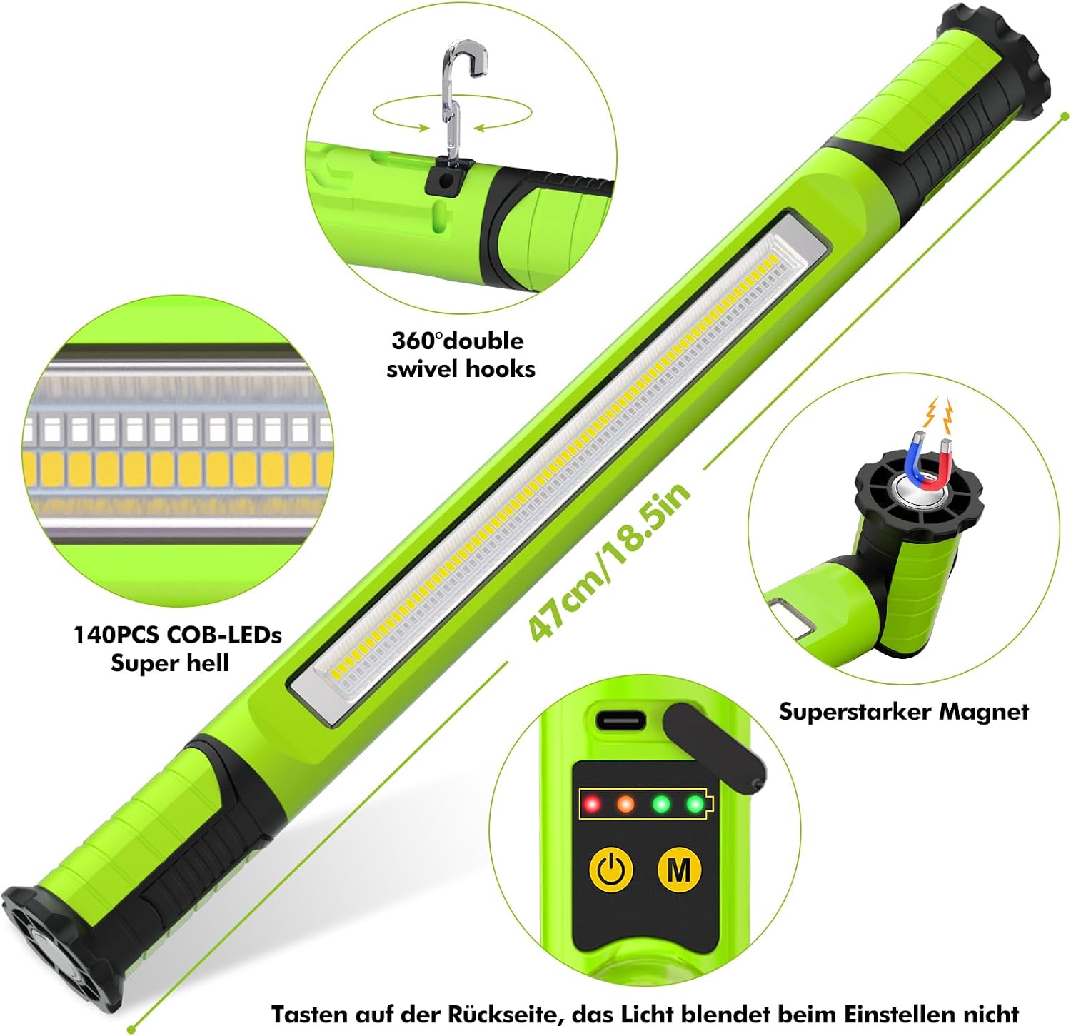 Thumbnail 6 de MEIKEE SWL-01 LED-werklamp met 3000 lumen, 6 lichtstanden en magneten