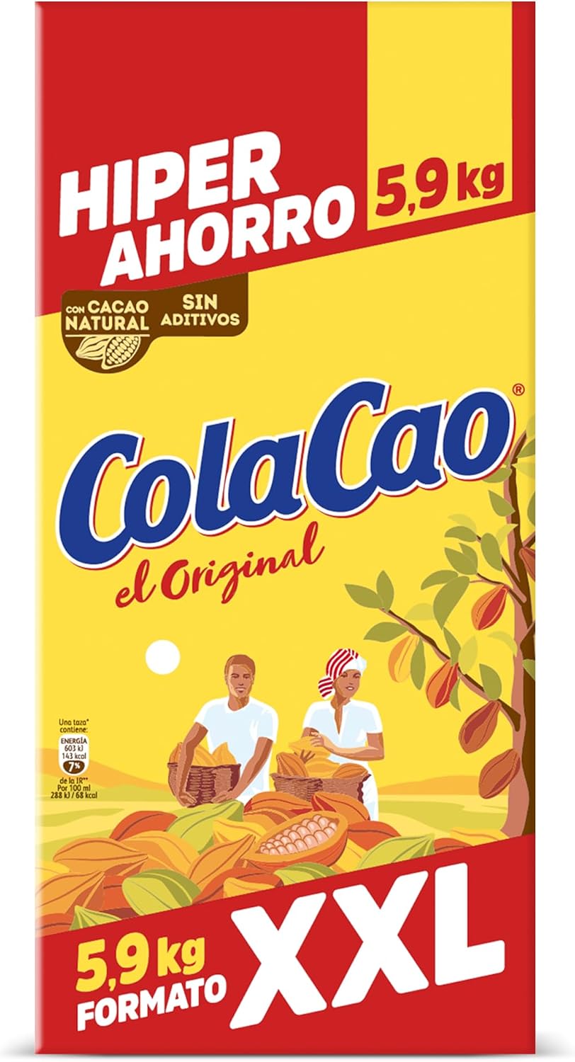 Thumbnail 1 de ColaCao Original – Cacao soluble natural sin aditivos, formato XXL 5,9 kg