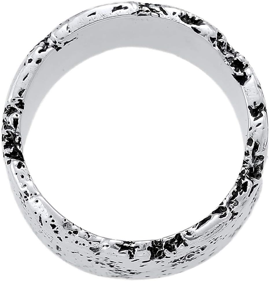 Thumbnail 2 de Kuzzoi Herrenring 12,5 mm aus 925 Sterling Silber – handgeschmiedet, gehämmert, oxidiert (Ringgrößen 60–66)