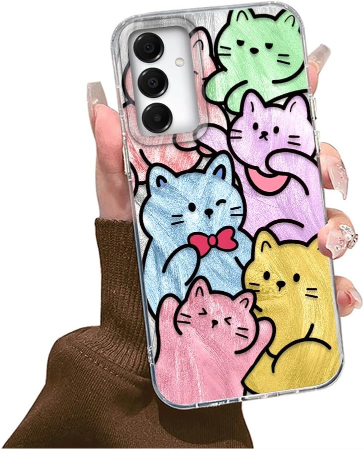 Detalle de Tedyhulle Hülle für Samsung Galaxy A54 5G – Katzen-Muster, bunte Silikon-TPU-Schutzhülle