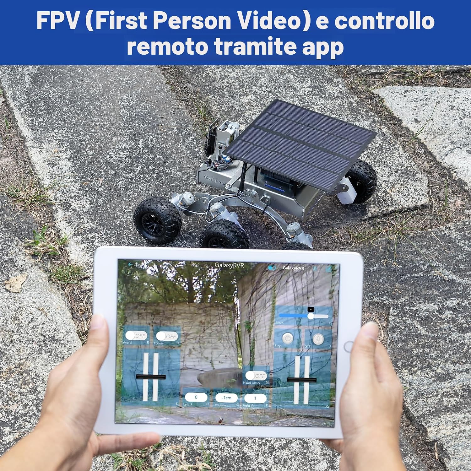 Thumbnail 6 de SUNFOUNDER GalaxyRVR Mars Rover Kit: robot educativo con ESP32 CAM, controllo FPV y energía solar