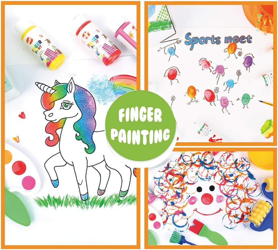 Thumbnail 5 de BLOT Kinder-Fingerfarben: ungiftige, waschbare Fingermalfarben mit Pinsel, Schwämmen & Palette