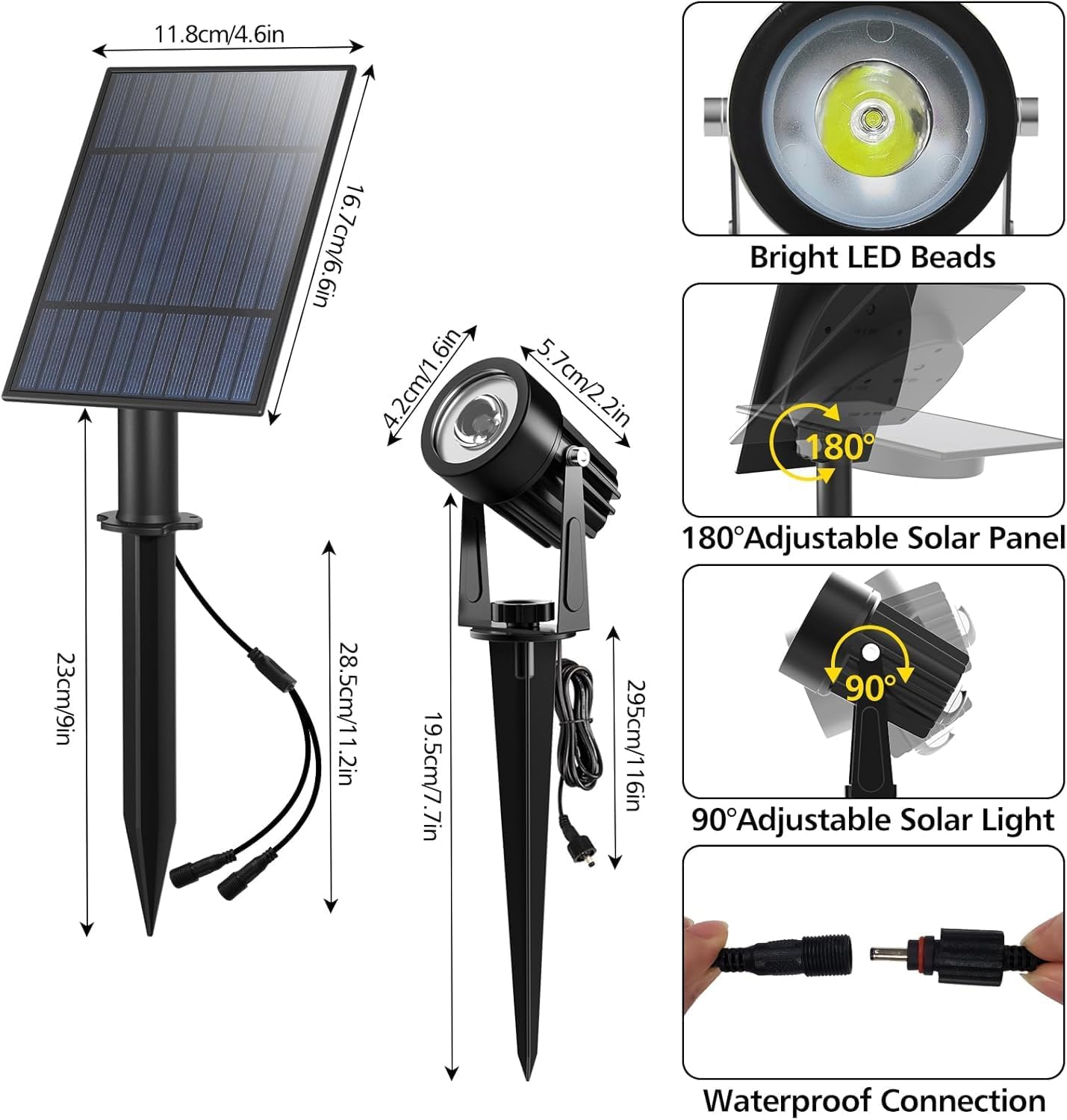 Thumbnail 2 de CORESLUX LED Solar Spotlight Lights for Outdoor Garden – Blue