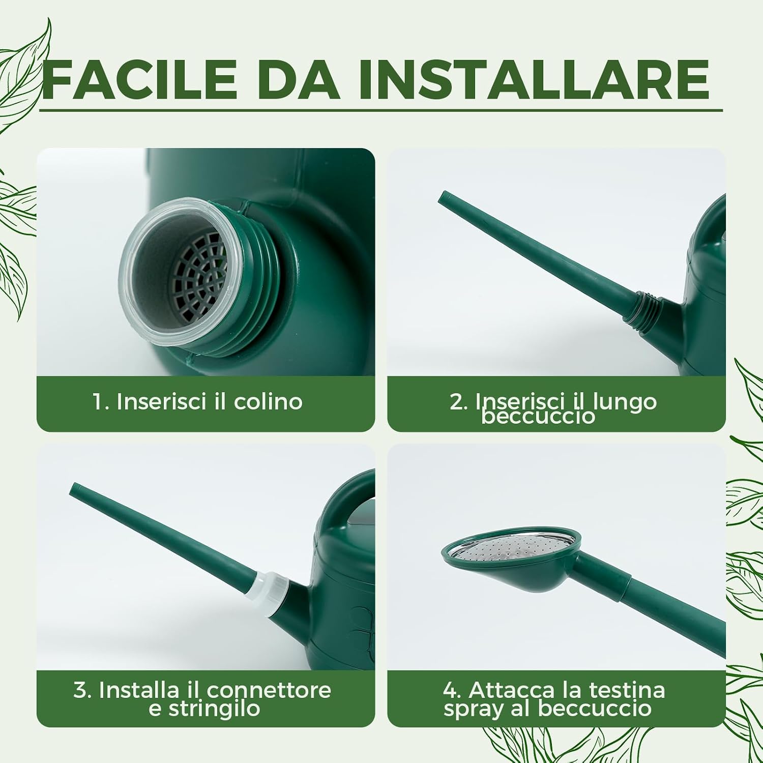 Detalle de Bamworld Annaffiatoio per Piante da Interno 2 Galloni: Beccuccio Lungo, Antigoccia e Design Ergonomico
