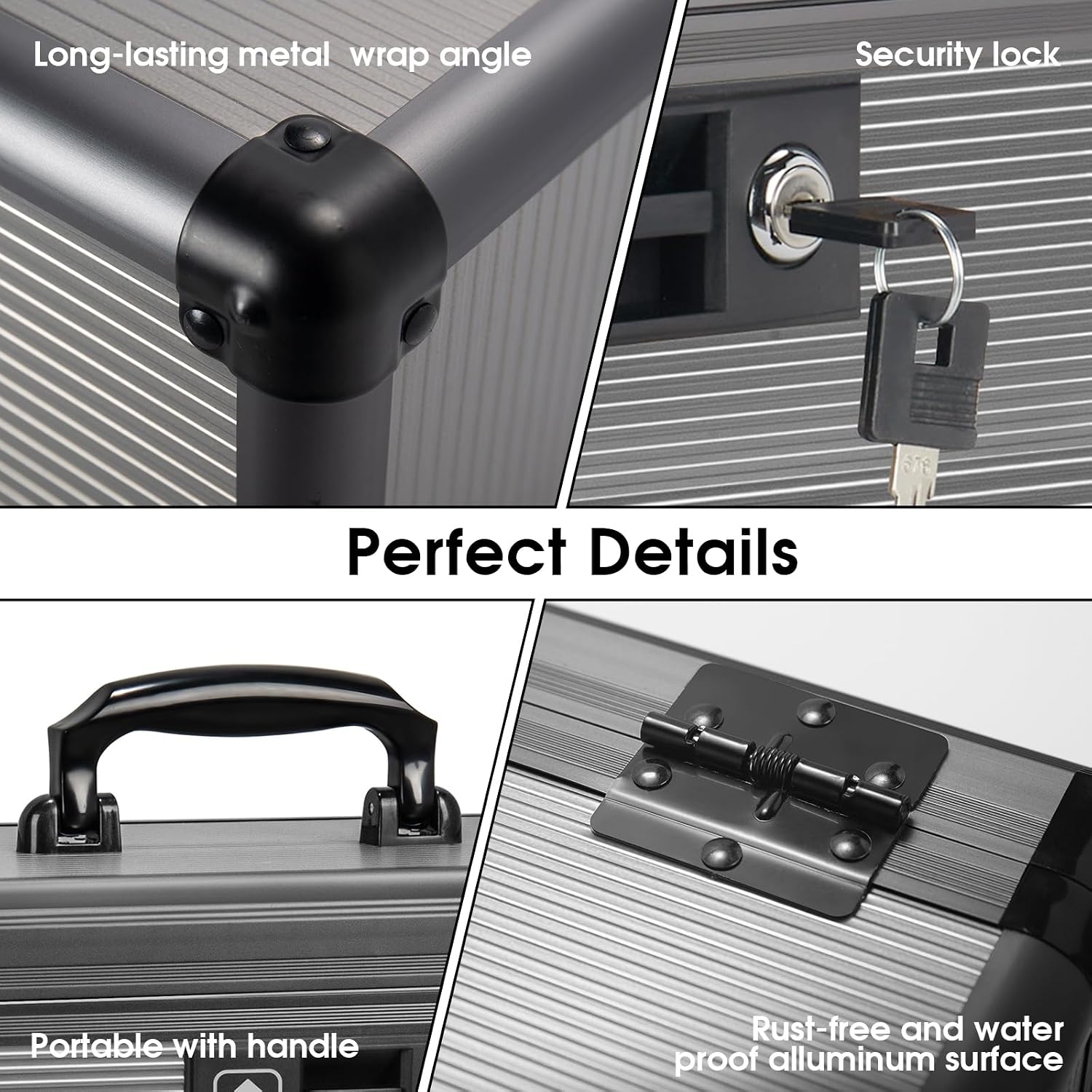 Thumbnail 3 de Lockbako Medicine Lock Box with Key – Aluminum Alloy, Removable Tray, 10" x 6.89" x 6.89