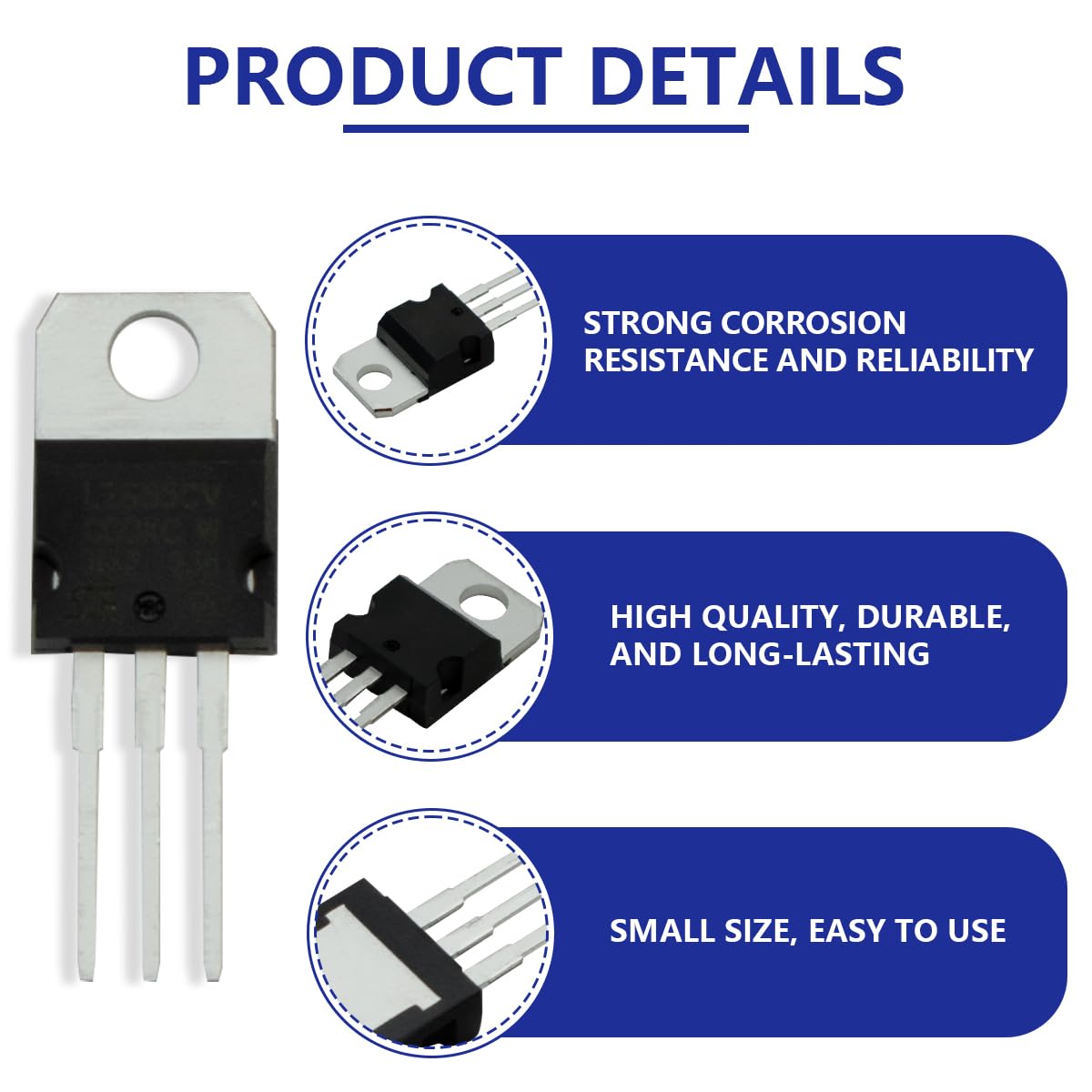 Detalle de Innfeeltech 50 Pcs Linear Voltage Regulator Kit with 10 Models and LM317