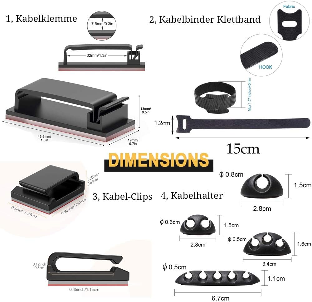 Detalle de MiuCo Kabelmanagement Kit 100 Stück
