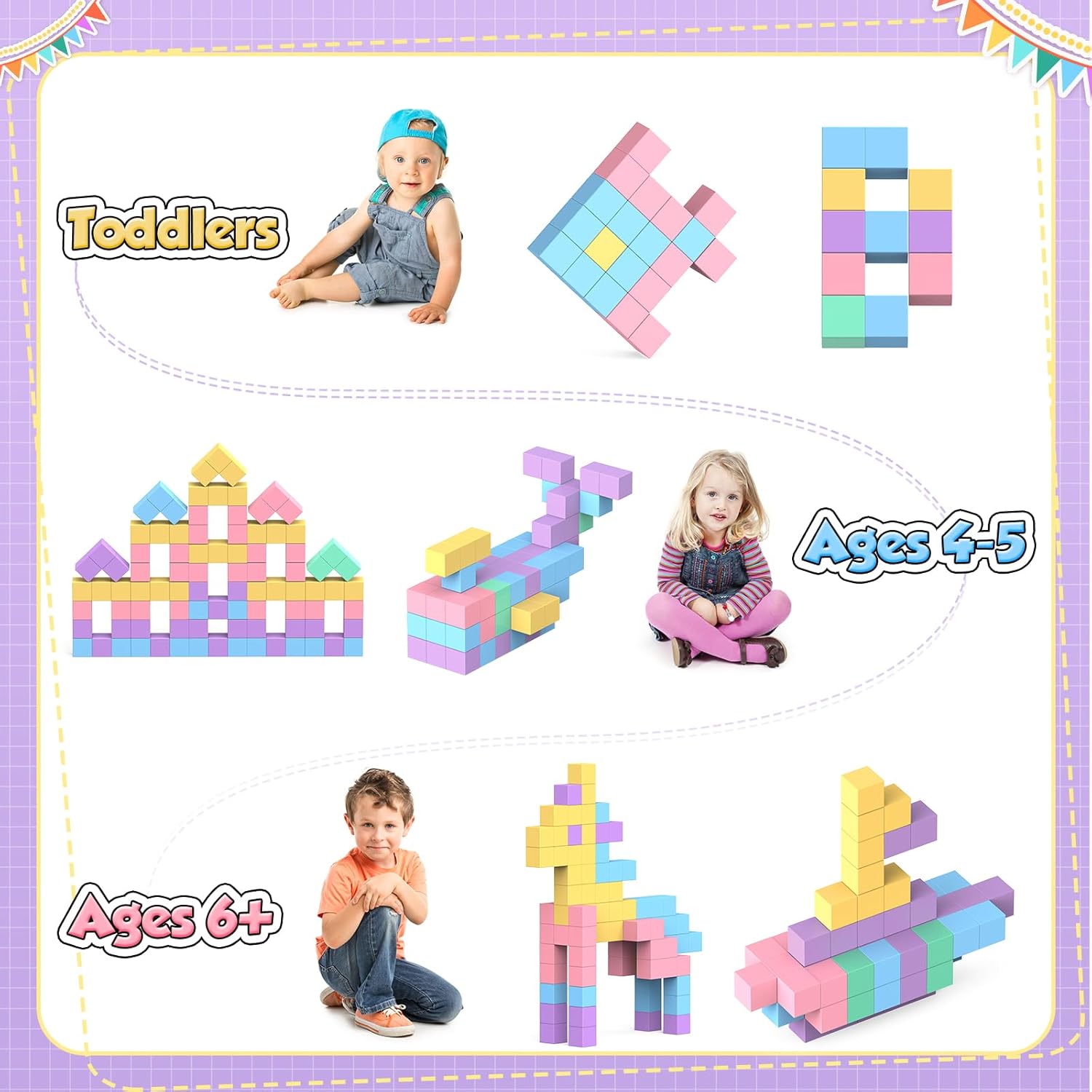 Detalle 2 de HaoVrisn Magnetbausteine 45-teiliges Set für Kinder 🧩