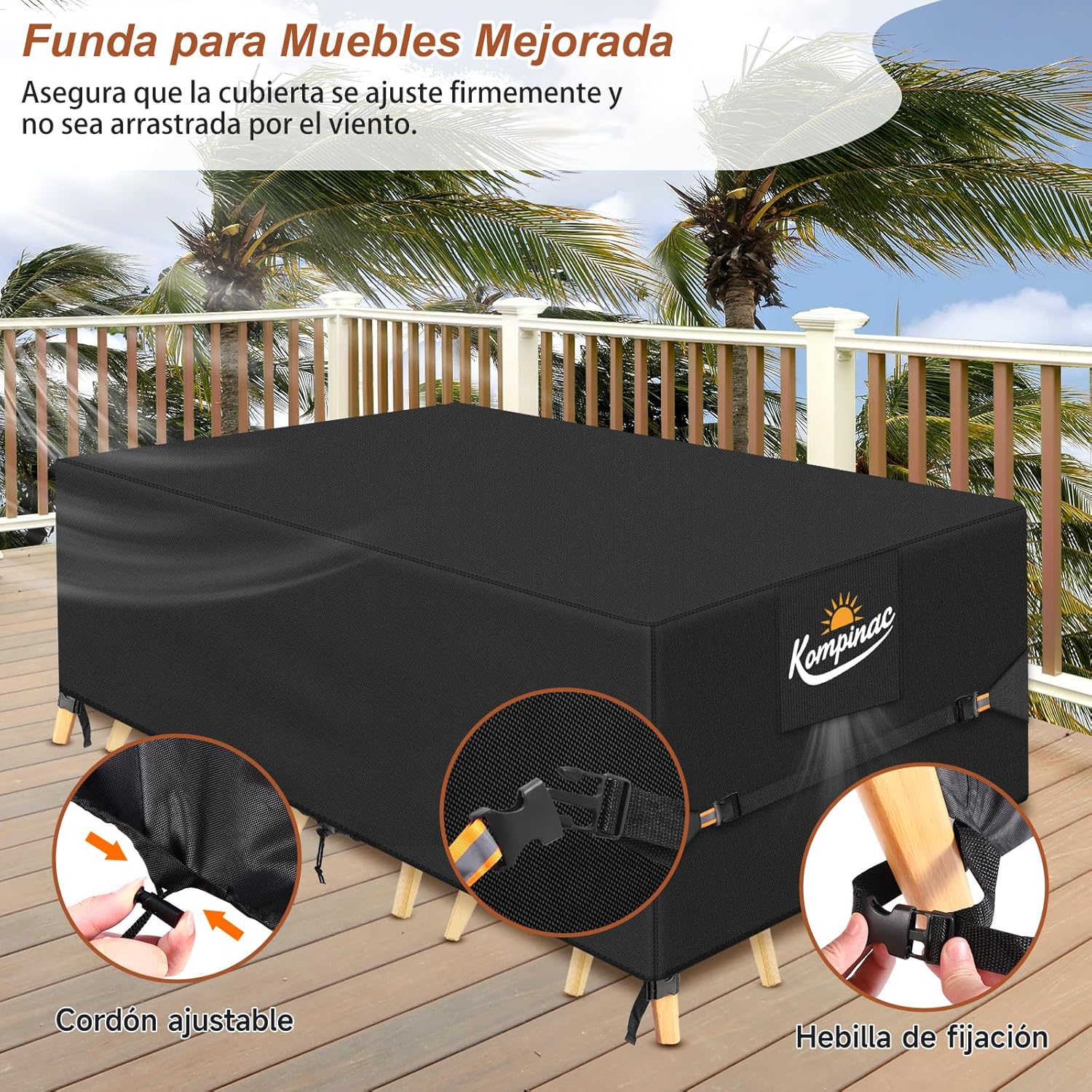 Detalle 2 de Funda Muebles Exterior Impermeable Kompinac ⛱
