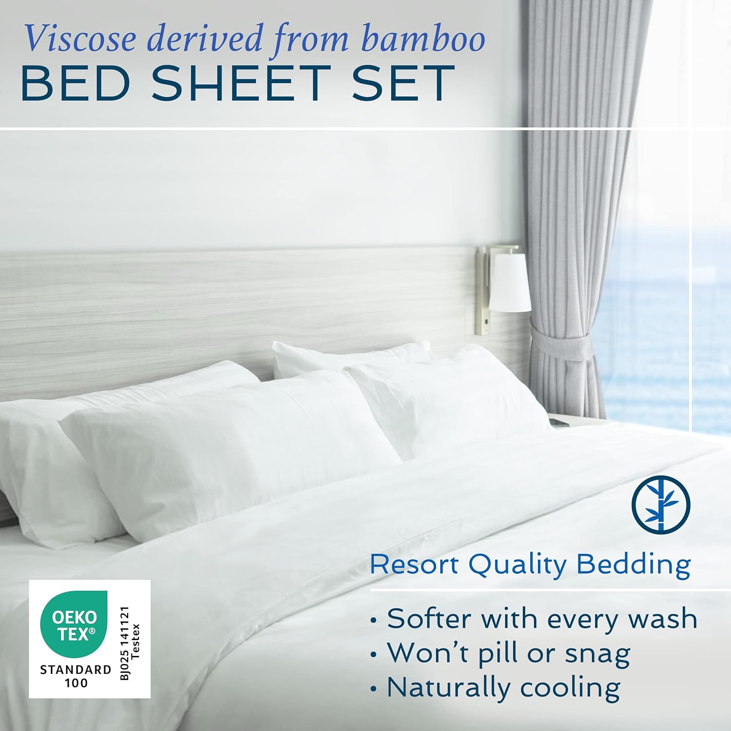 Thumbnail 1 de Hotel Sheets Direct Queen 4-Piece Bamboo Viscose Sheet Set – Light Green