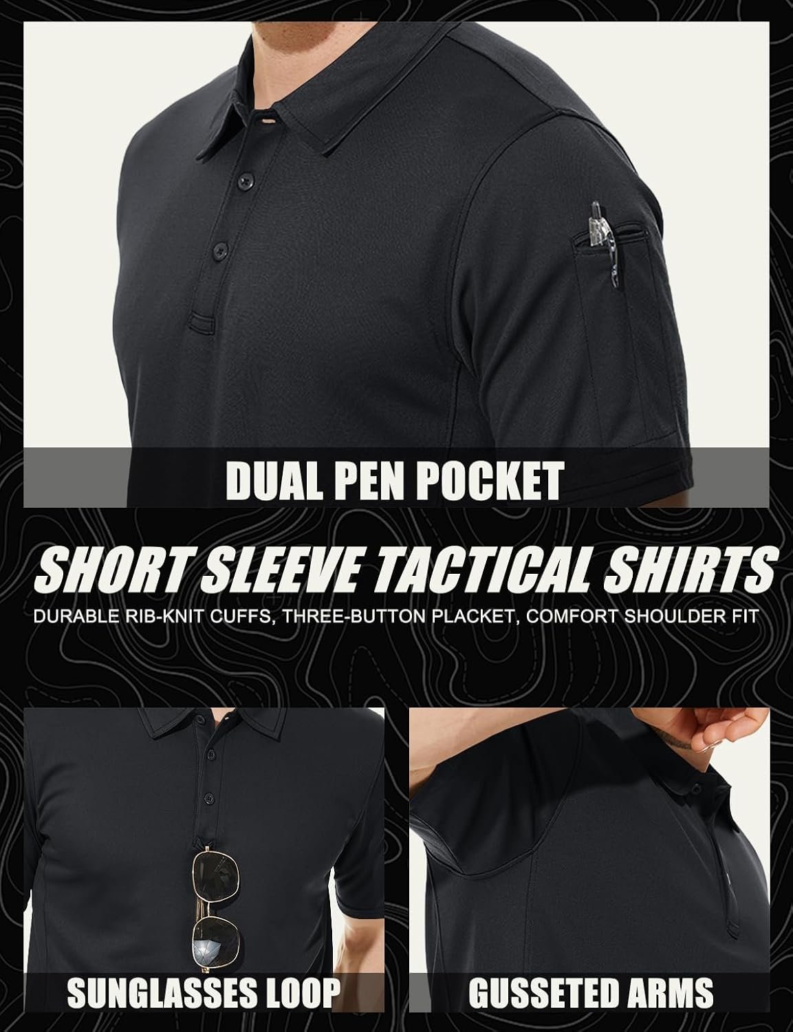 Thumbnail 5 de MAGCOMSEN Men's Polo Shirt Quick-Dry Golf Shirt
