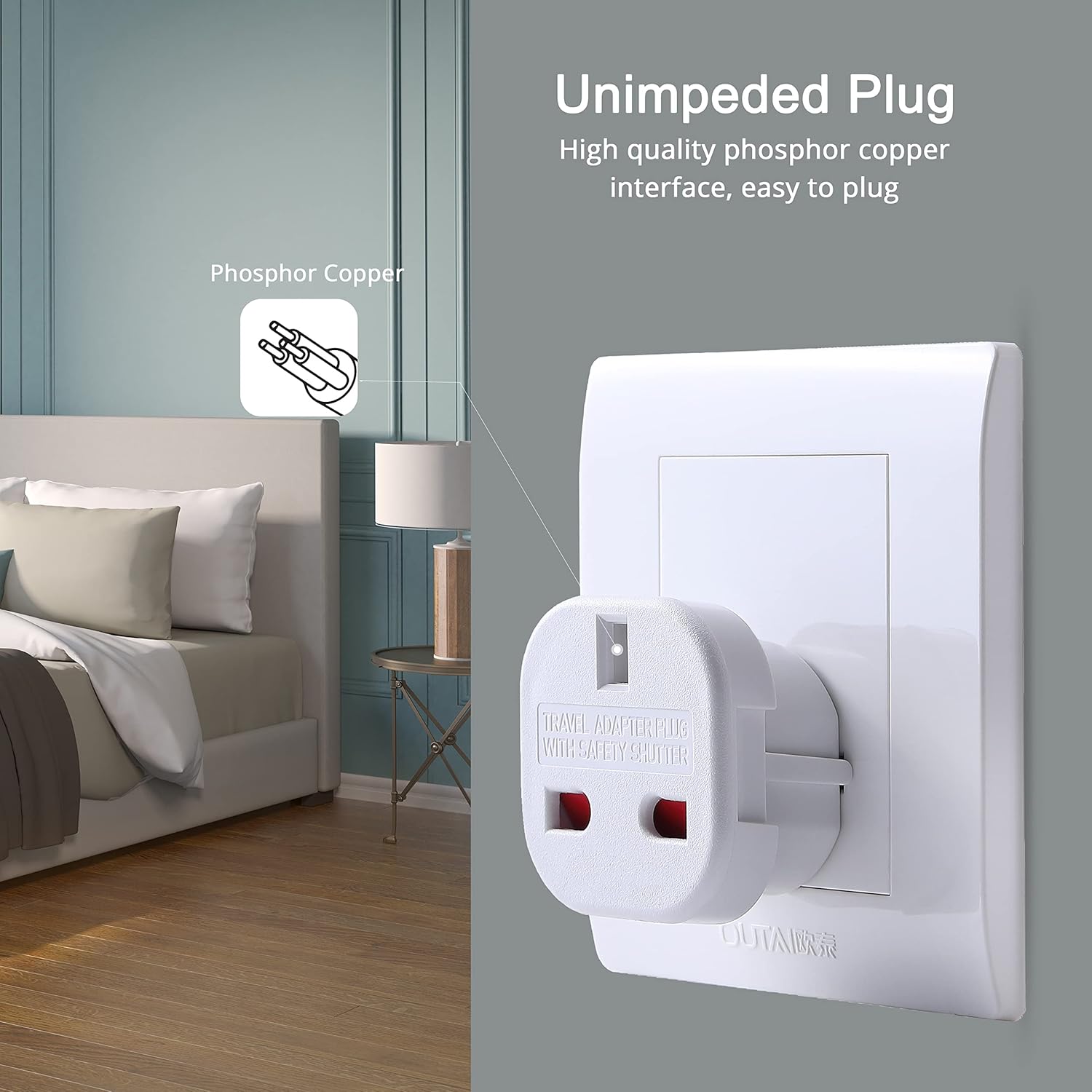 Thumbnail 6 de DAPTER’s 2 Pack White UK to European Plug Adapter (Type G to C, E & F) for Travel