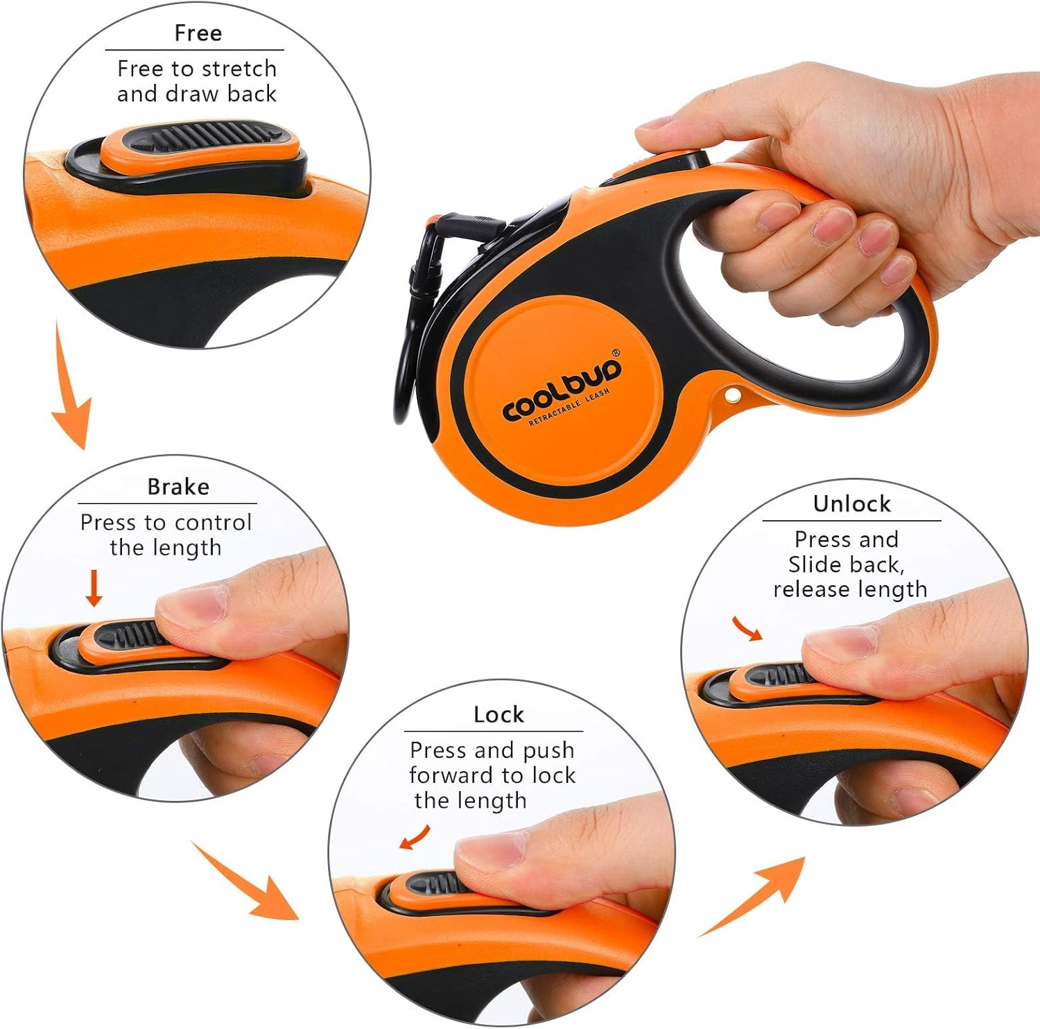 Detalle 2 de Hurluksi Retractable Dog Lead 5M 16ft