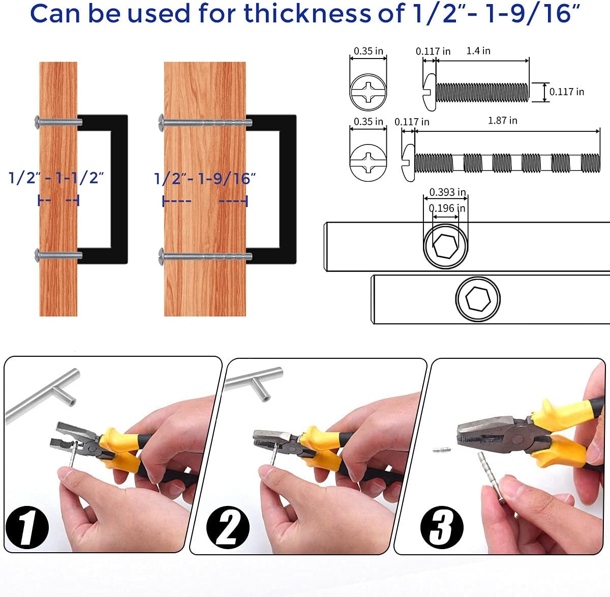 Thumbnail 2 de Ravinte Matte Black Cabinet Pulls, 3-Inch Centers, 40-Pack, Zinc Alloy