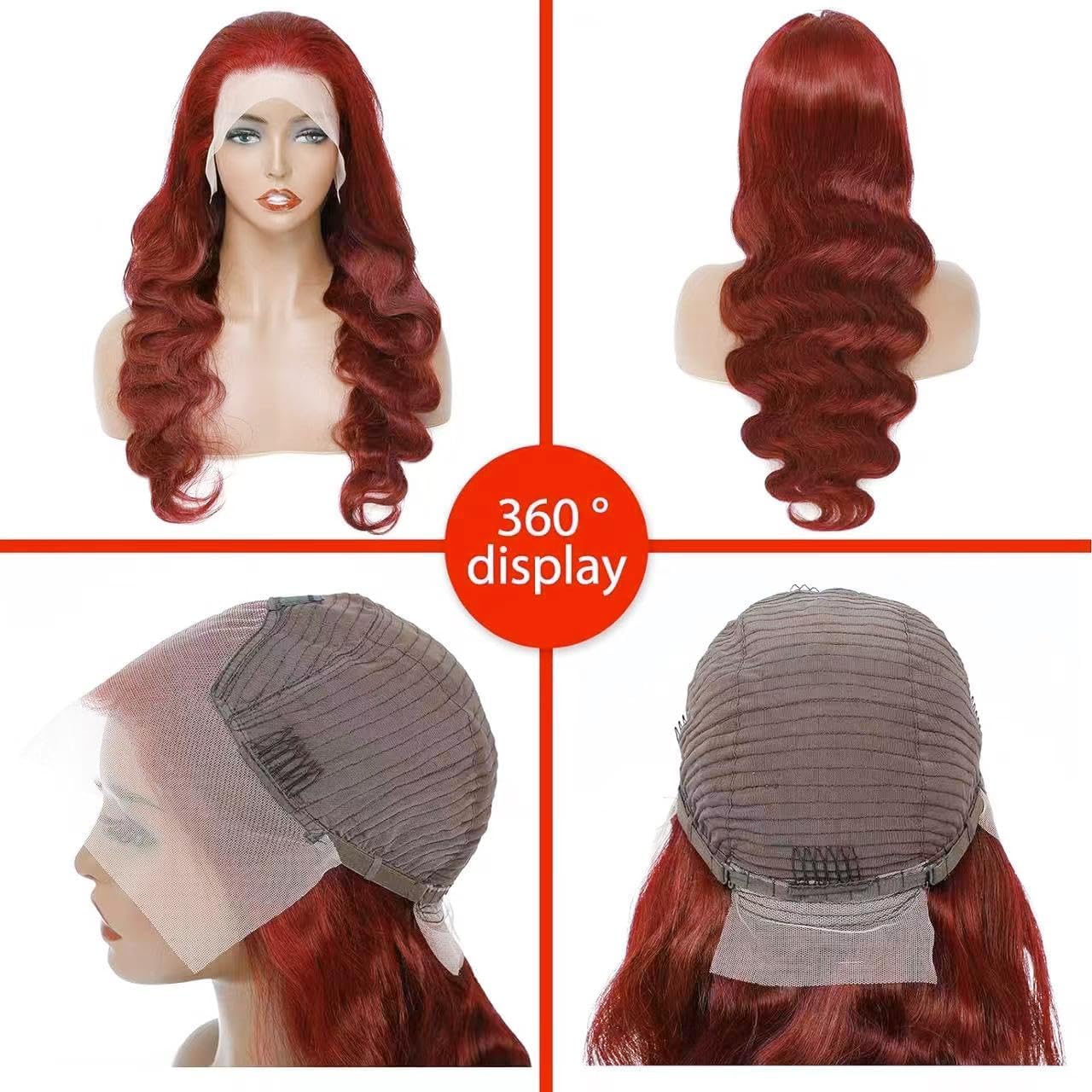 Thumbnail 5 de METDIO Reddish Brown Lace Front Wig 13x6 Body Wave, 180% Density, 26 Inch, 100% Human Hair