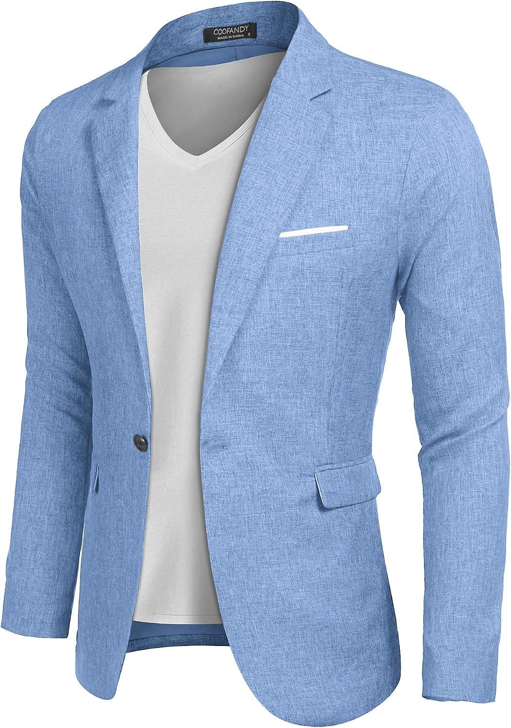 Detalle 2 de COOFANDY Men's Slim Fit One Button Blazer – Lightweight Casual Sport Coat