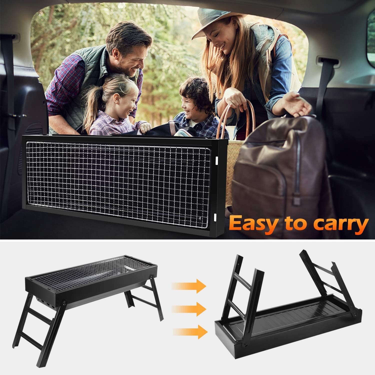 Detalle de Portable charcoal BBQ grill for picnics