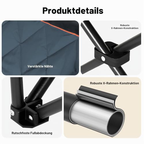 Thumbnail 8 de SogesGame Übergroßer Campingstuhl Faltbar – gepolstert, Kopfstütze & Extras für Outdoor