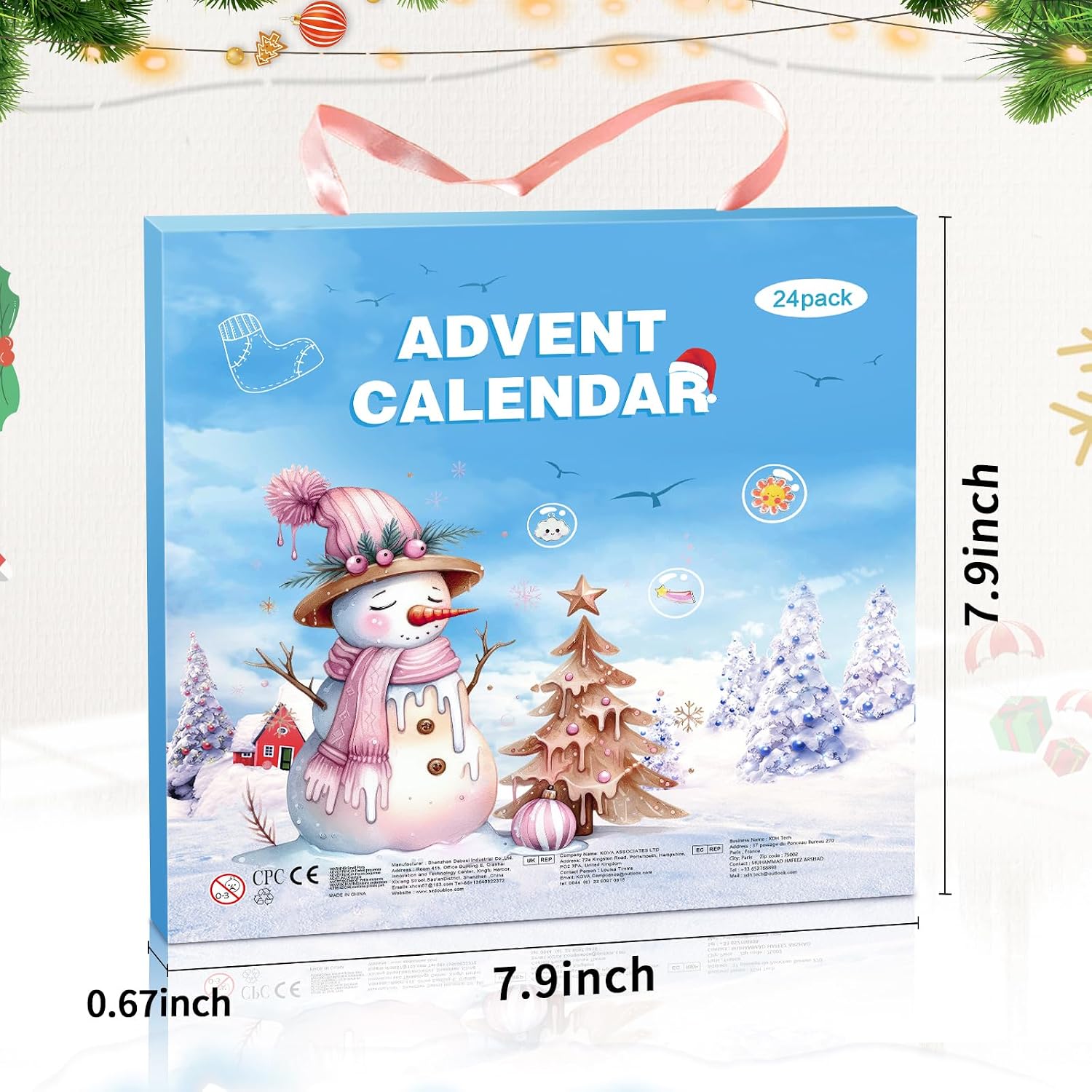 Thumbnail 2 de sudatong adventskalender 2026 med smycken, blå med enhörningstema